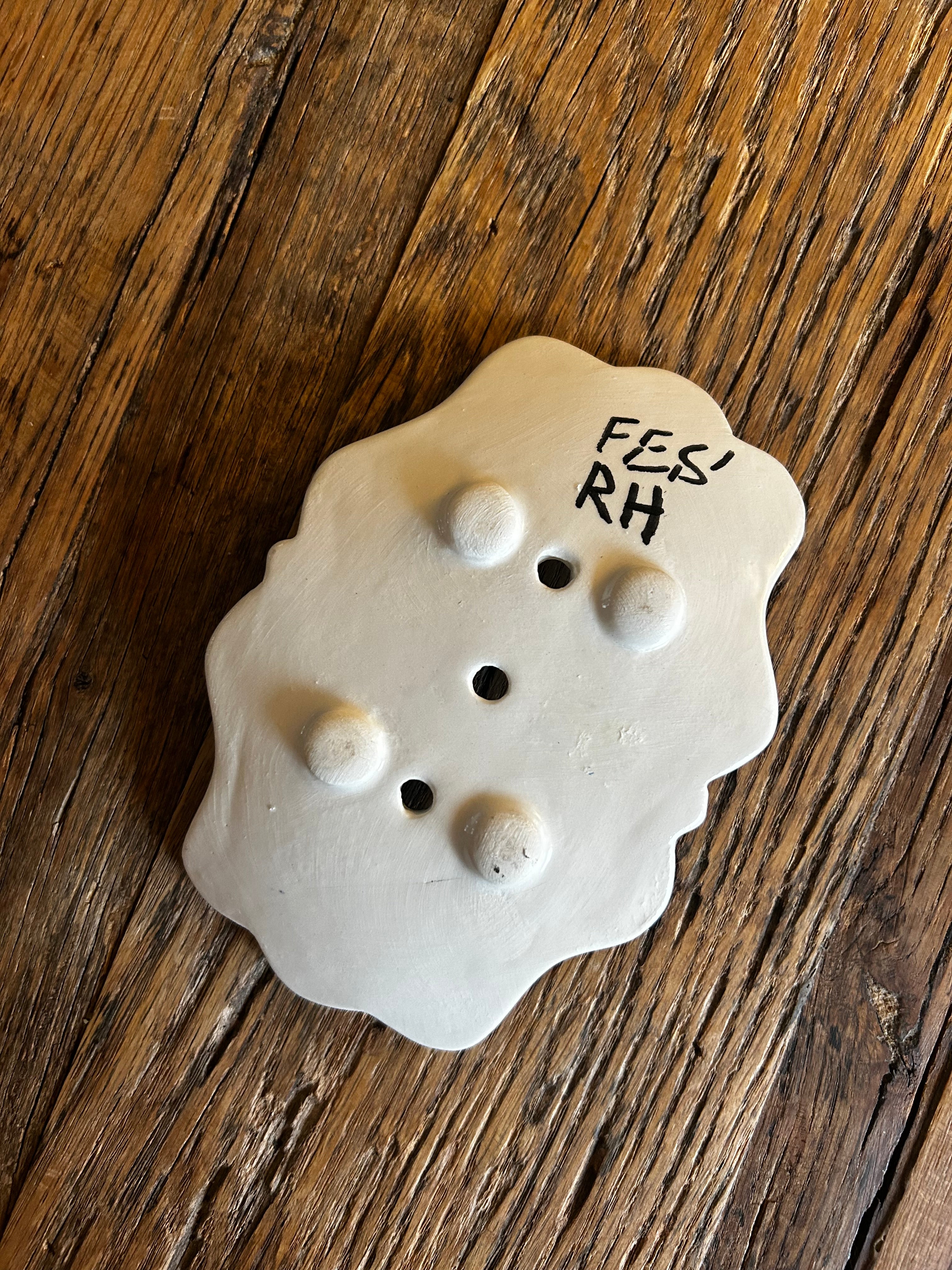 Moroccan Green & White Soap Dish