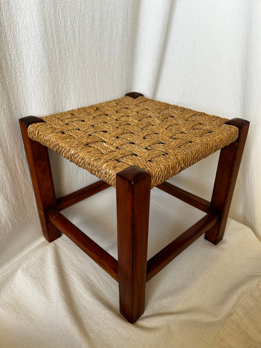 Rope Twine Woven Weave Wooden Stool