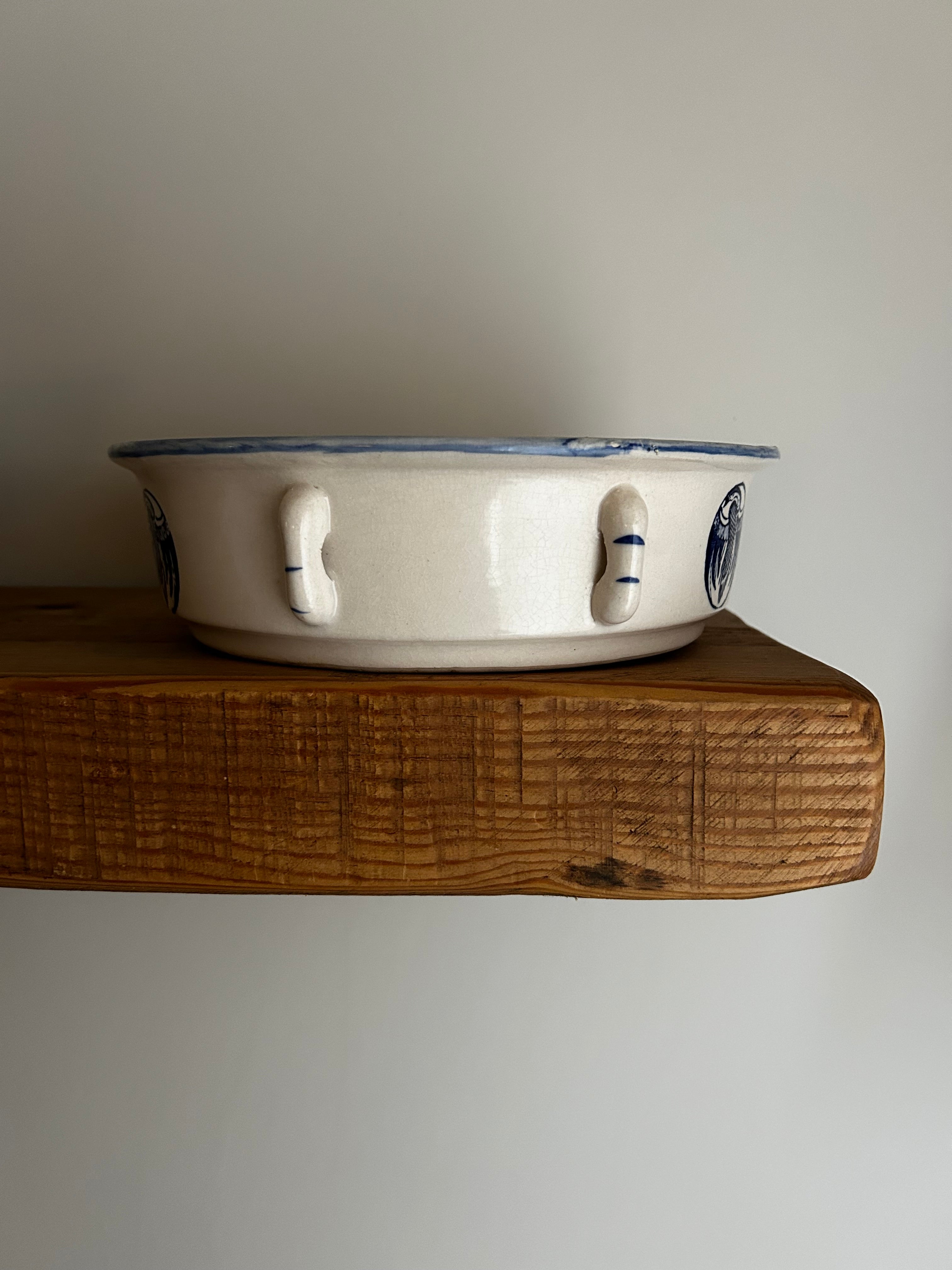 Mid Century Ceramic Dog Bowl vIII