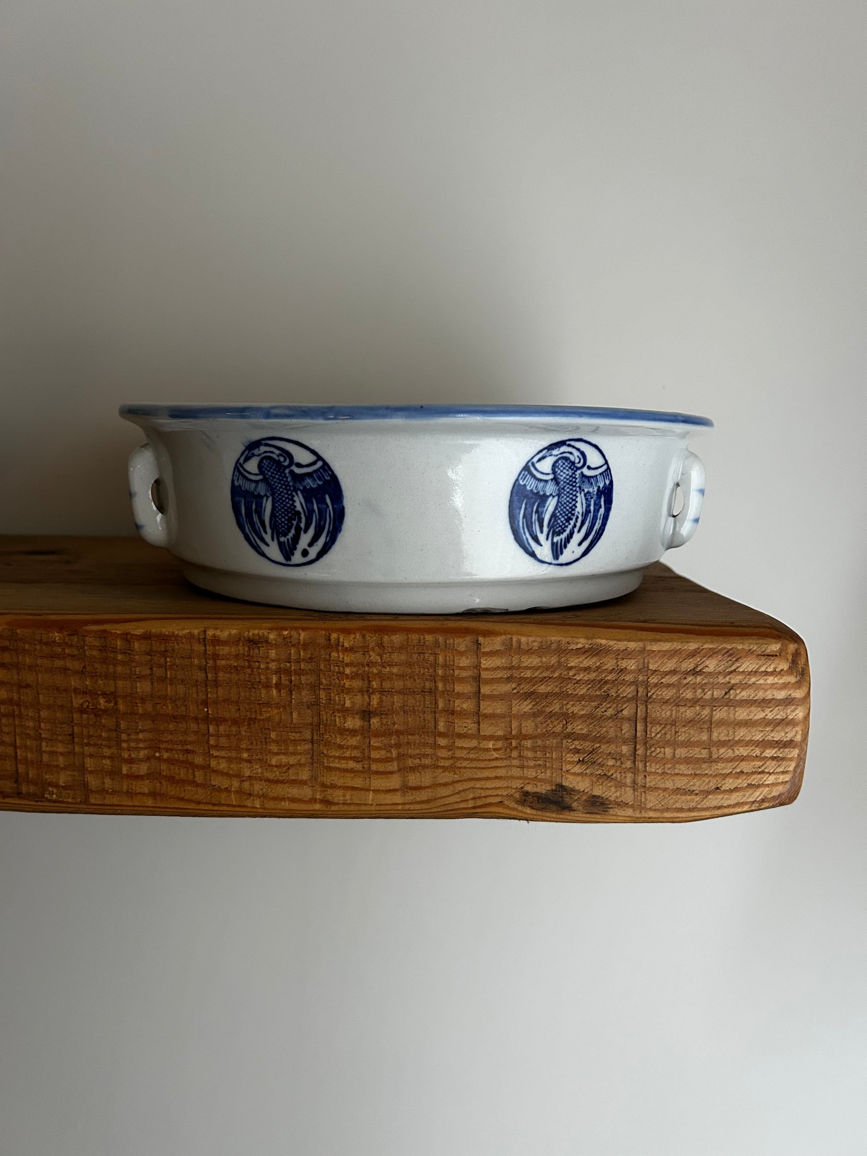 Mid Century Ceramic Dog Bowl vI
