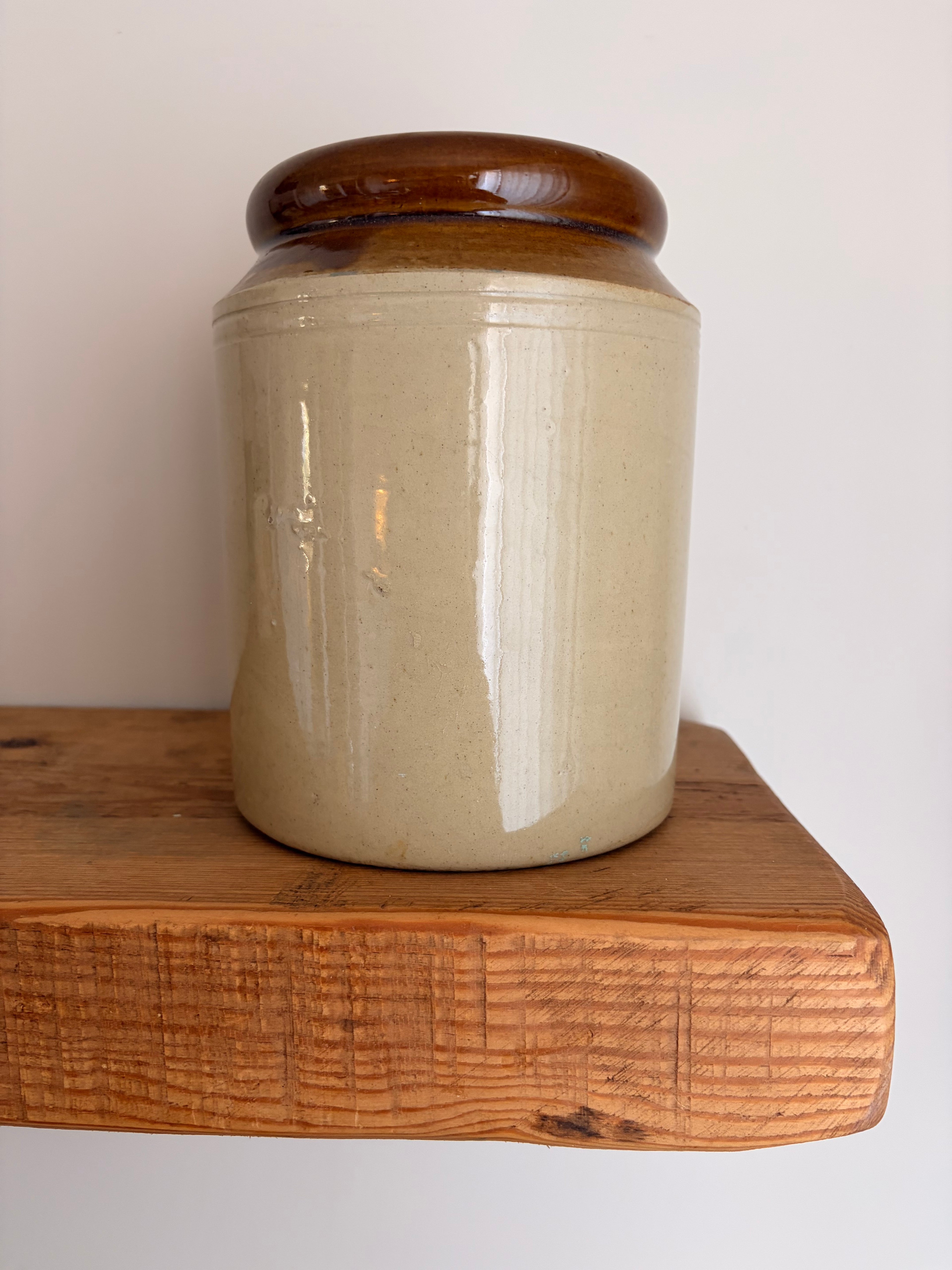 Antique Two-Tone Stoneware Crock Jar