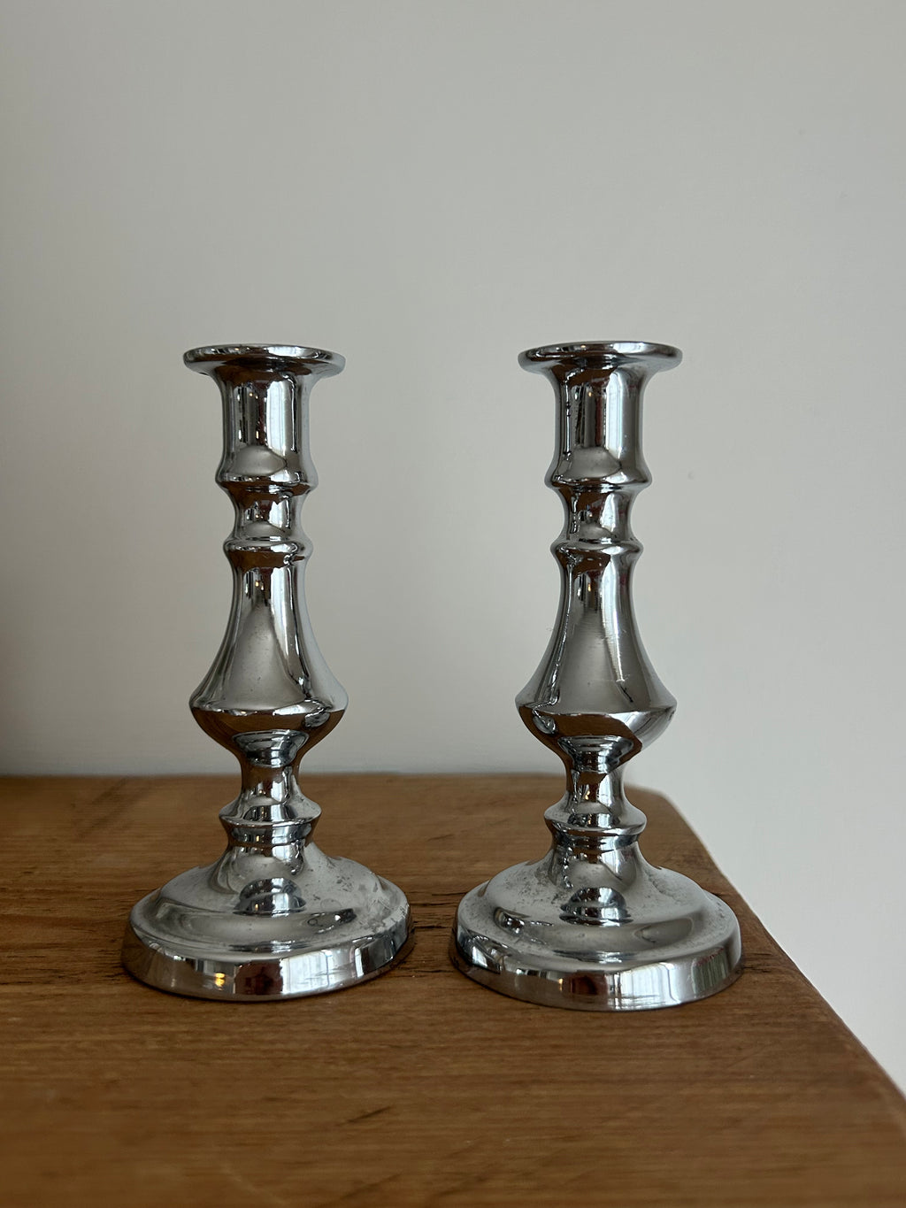 Vintage Miniature English Baluster Candlesticks (Pair)