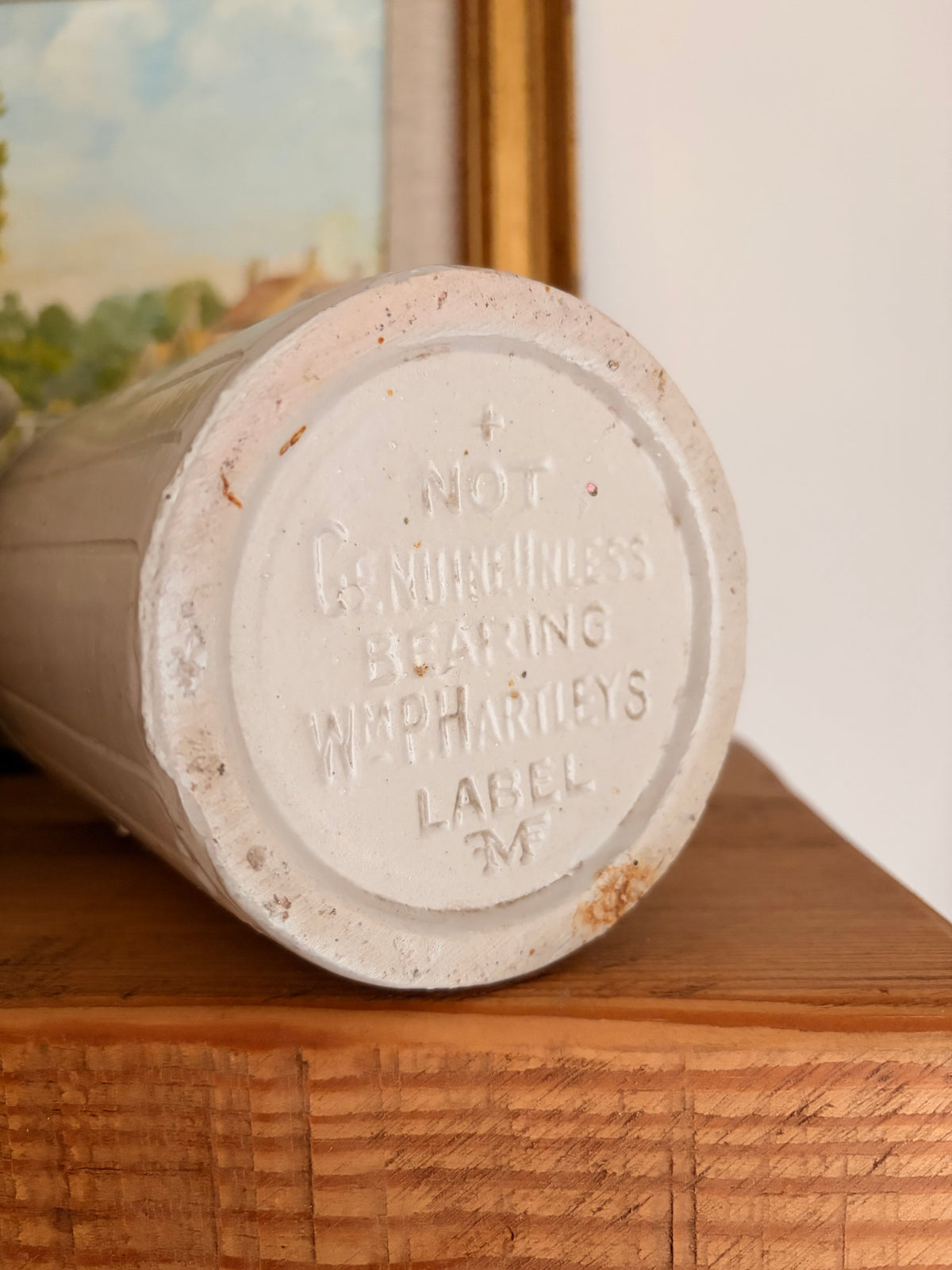 Antique Victorian W.P. Hartley Stoneware Ribbed Preserve Jar