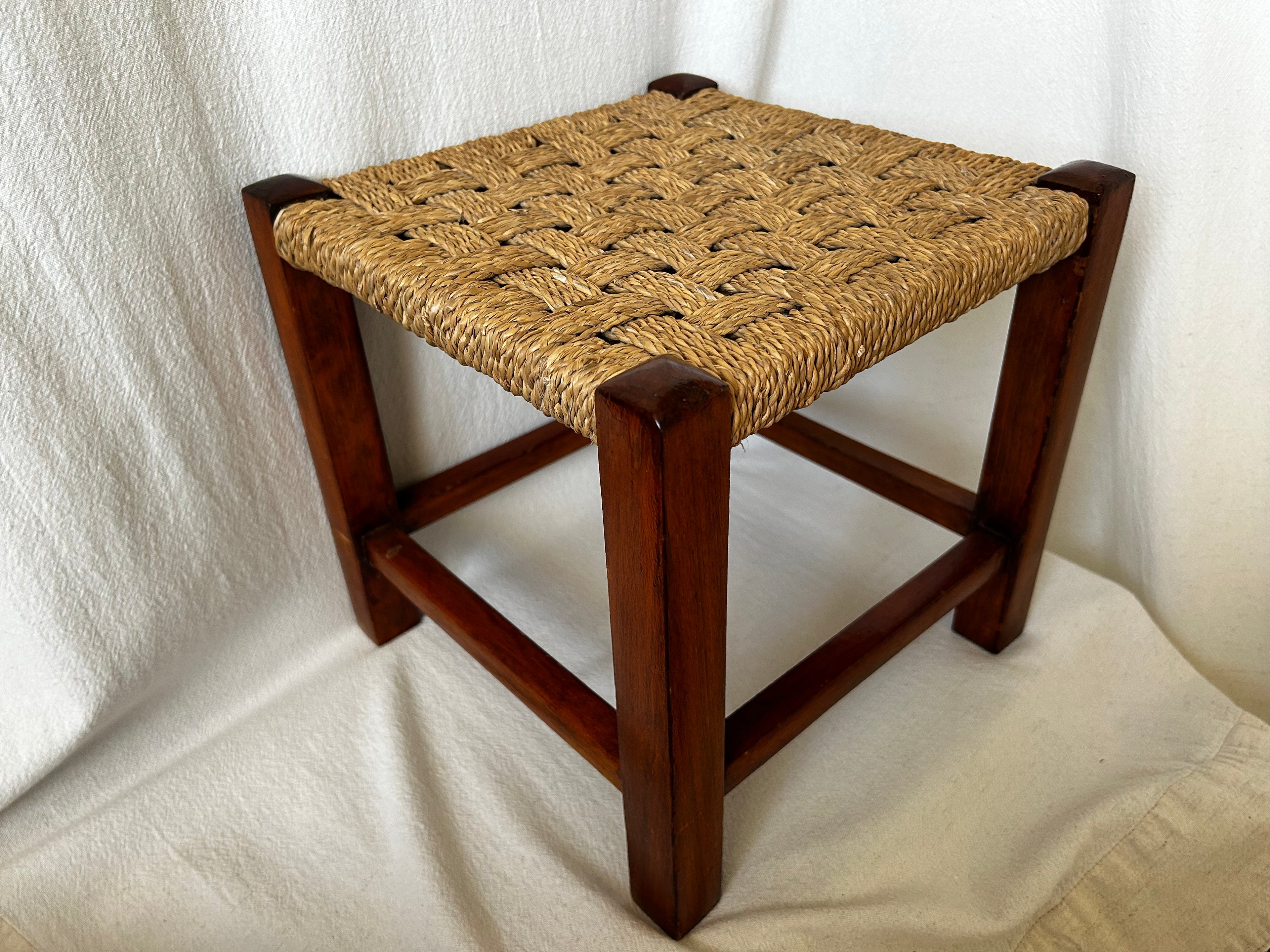 Rope Twine Woven Weave Wooden Stool