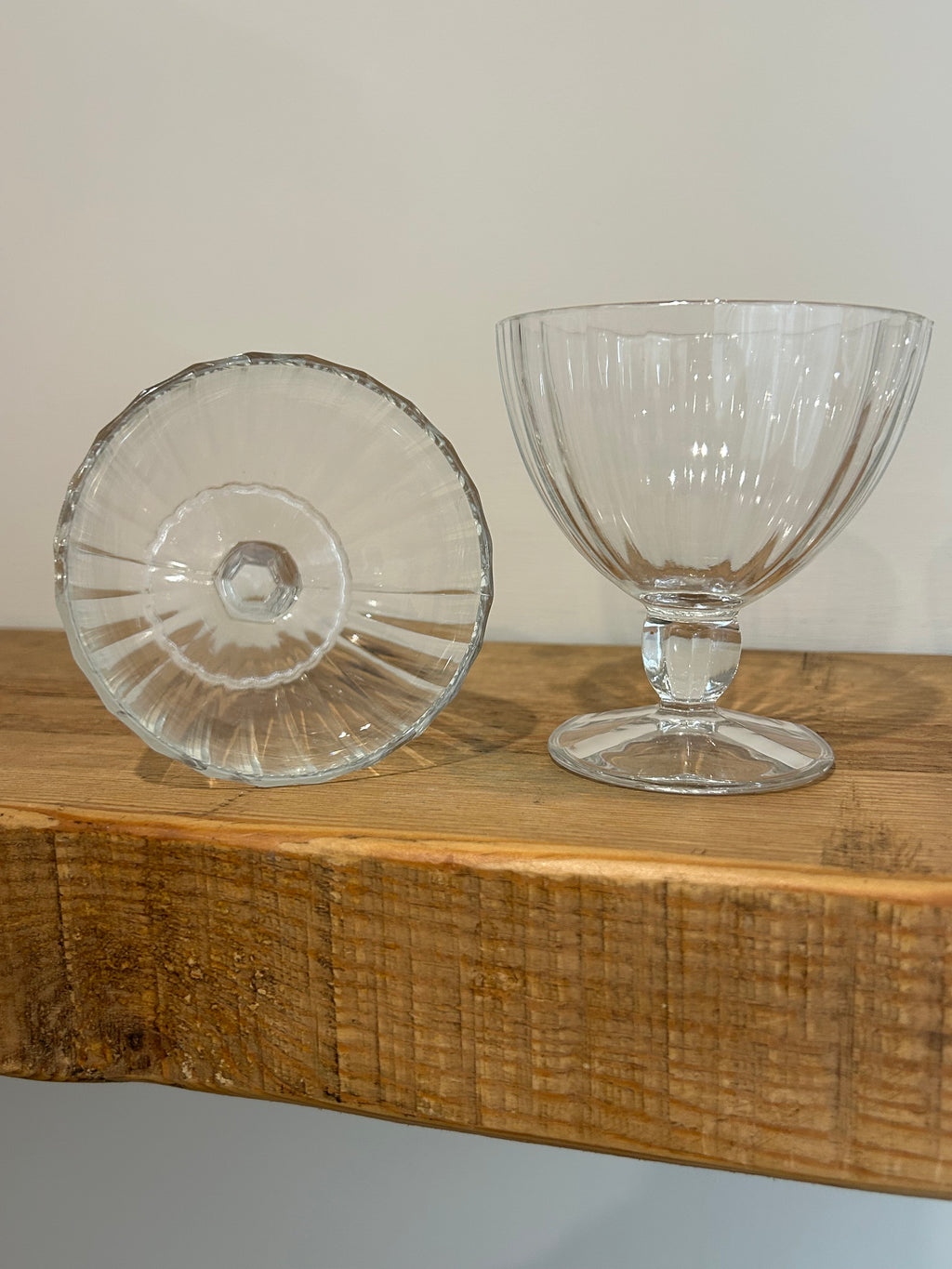 Trio of vintage French glass dessert bowls