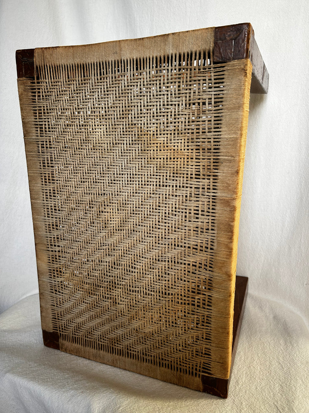 String Woven Weave Wooden Stool Bench