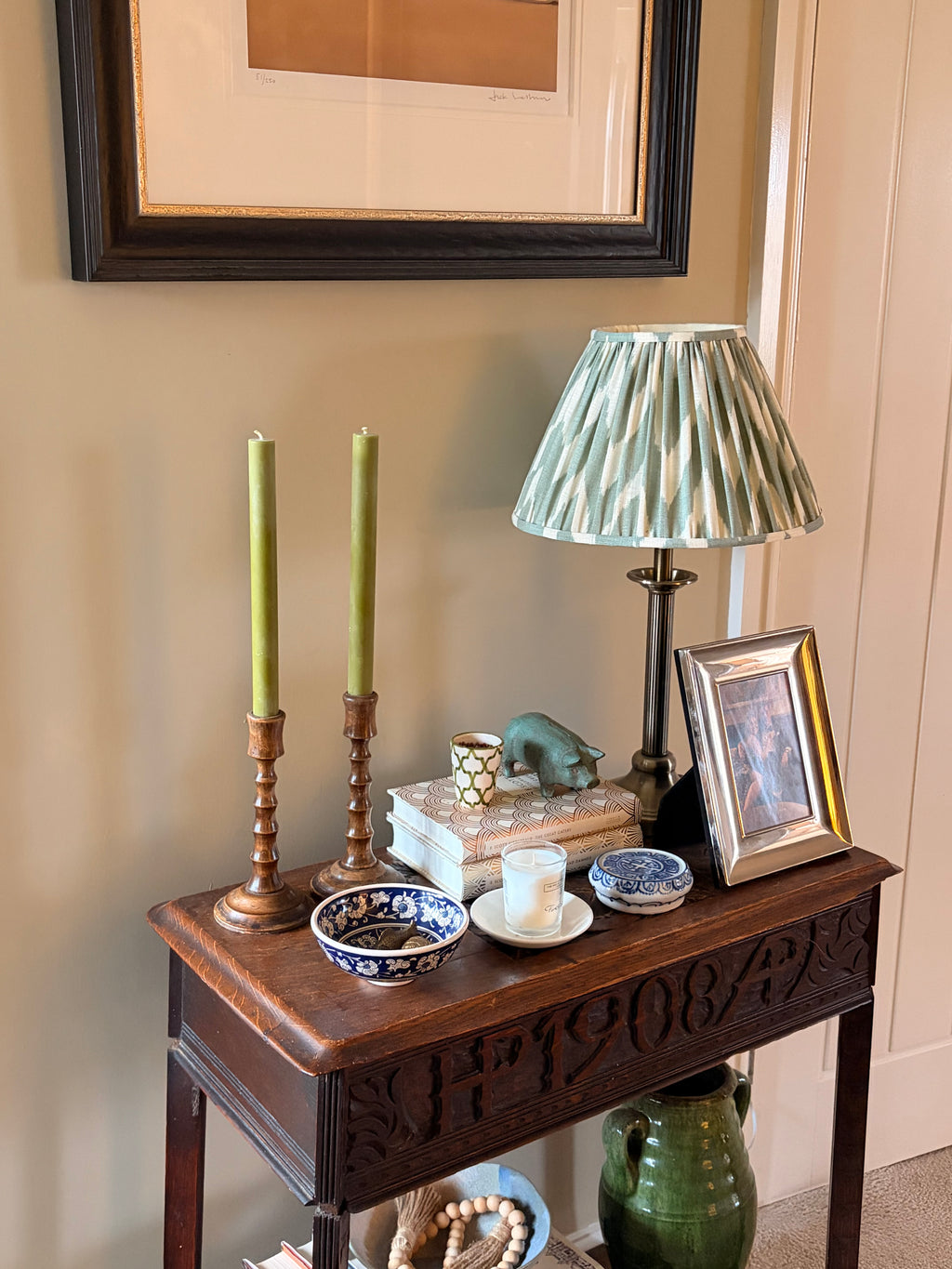 Pair of Vintage Turned Wood Candlesticks
