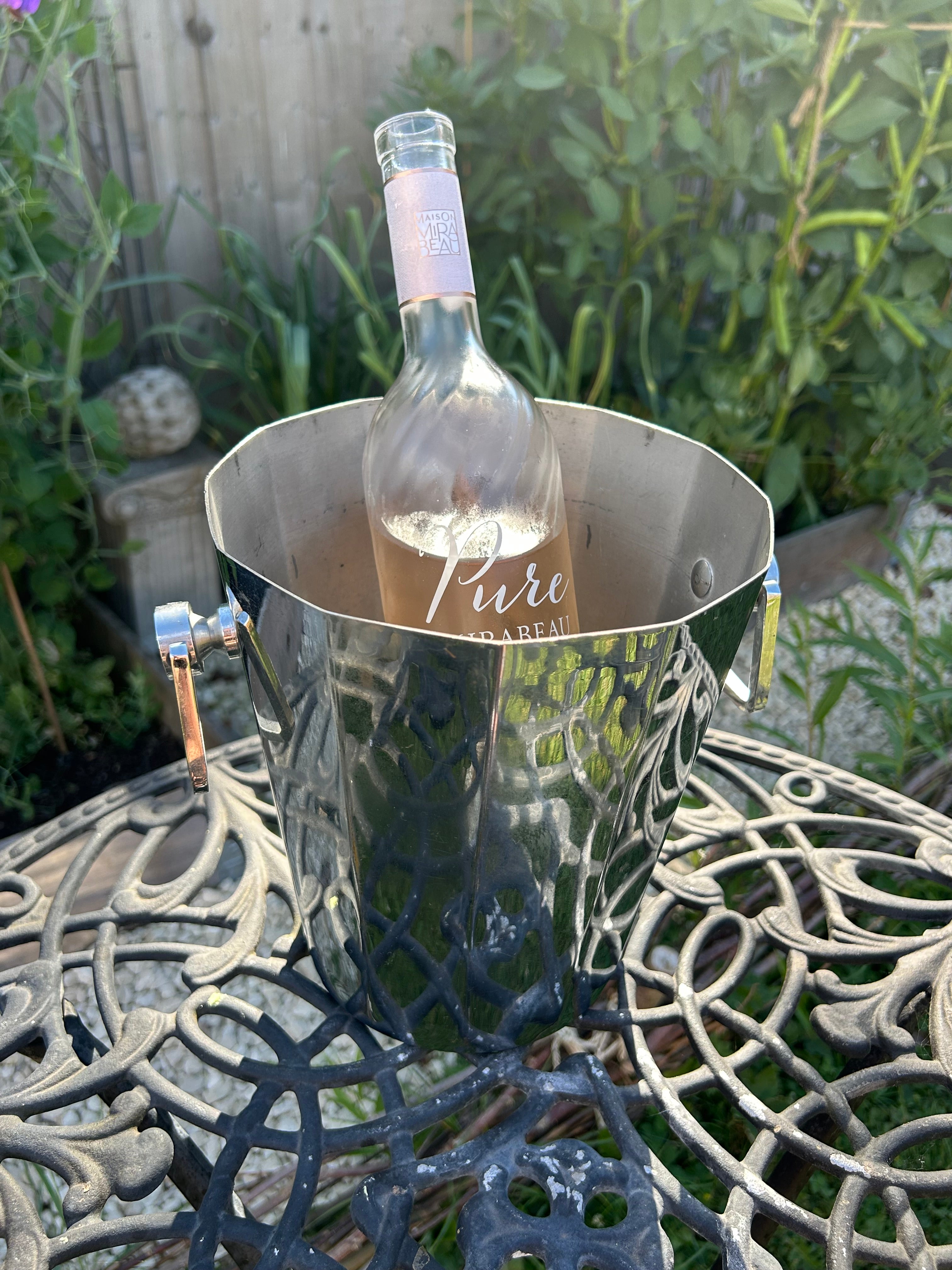 Vintage French André Leroy Metal Champagne Bucket | Mid-Century Ice Cooler, c. 1960s