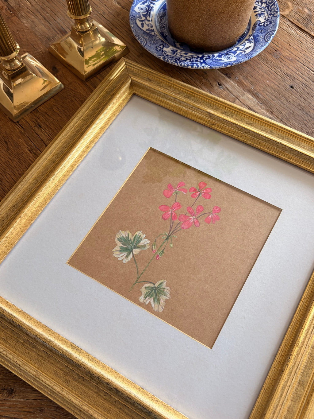 Framed Original Painting: ‘Frank Headley’ Geranium