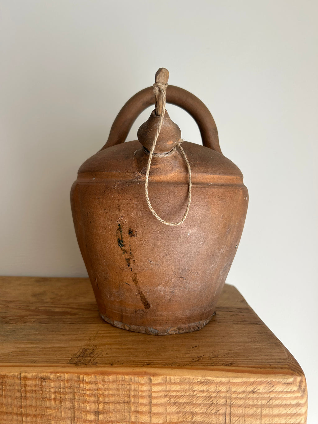 Antique Spanish Terracotta Botijo – Traditional Dual-Spout Water Vessel