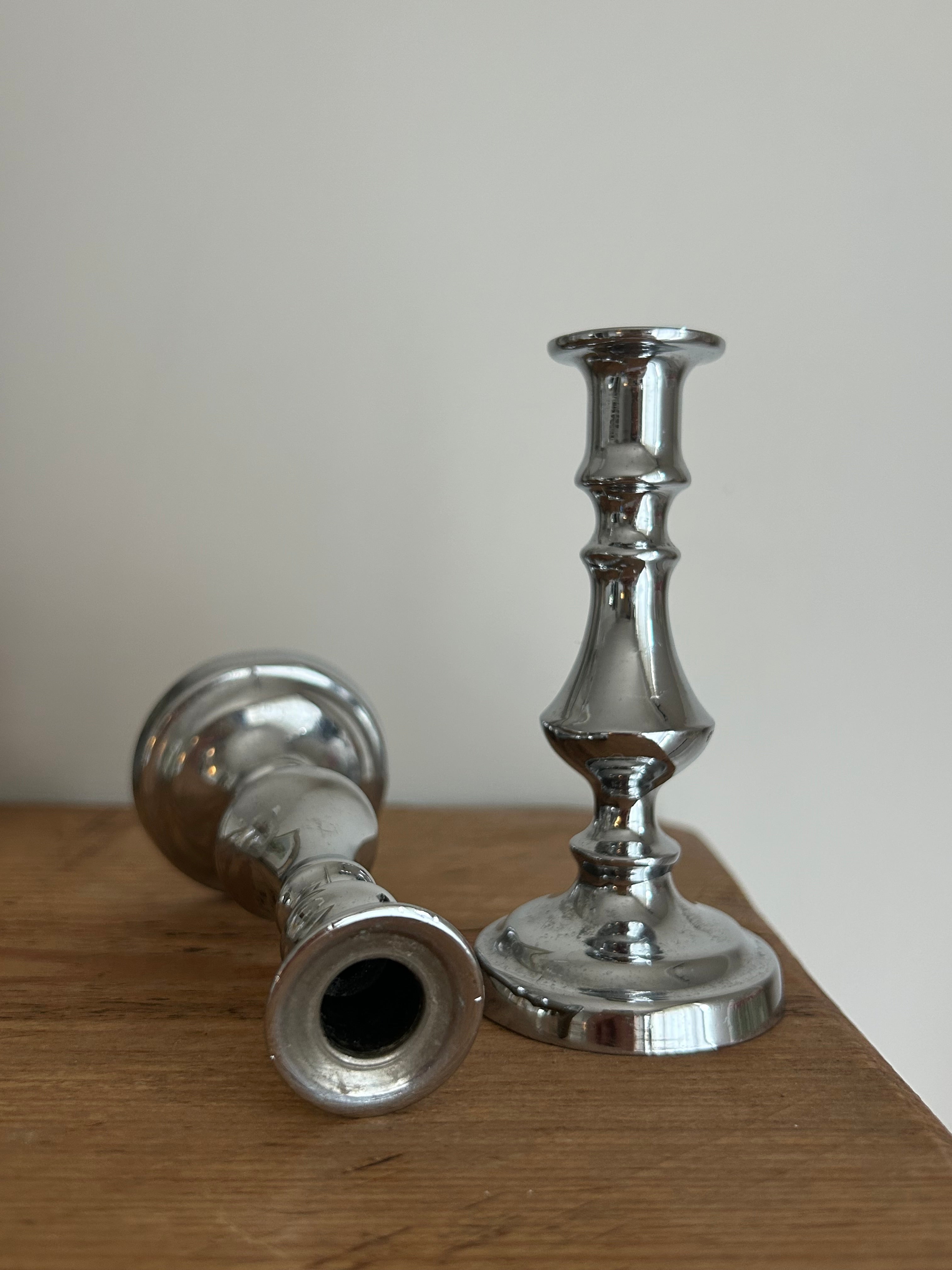 Vintage Miniature English Baluster Candlesticks (Pair)