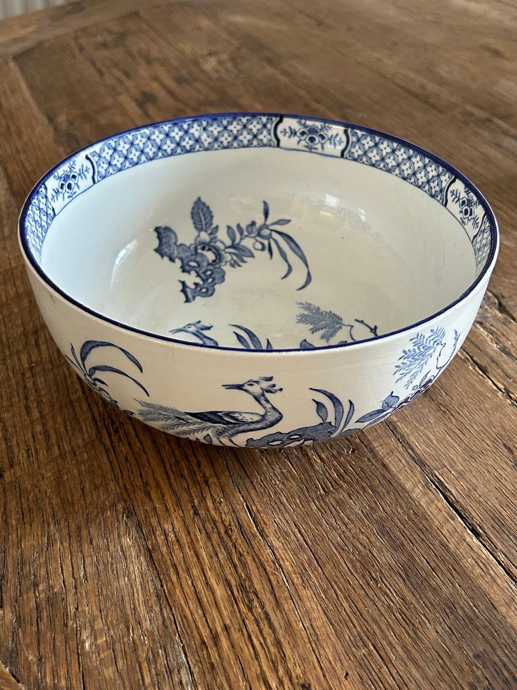 Vintage Wood & Sons "Yuan" Blue and White Round Serving Bowl