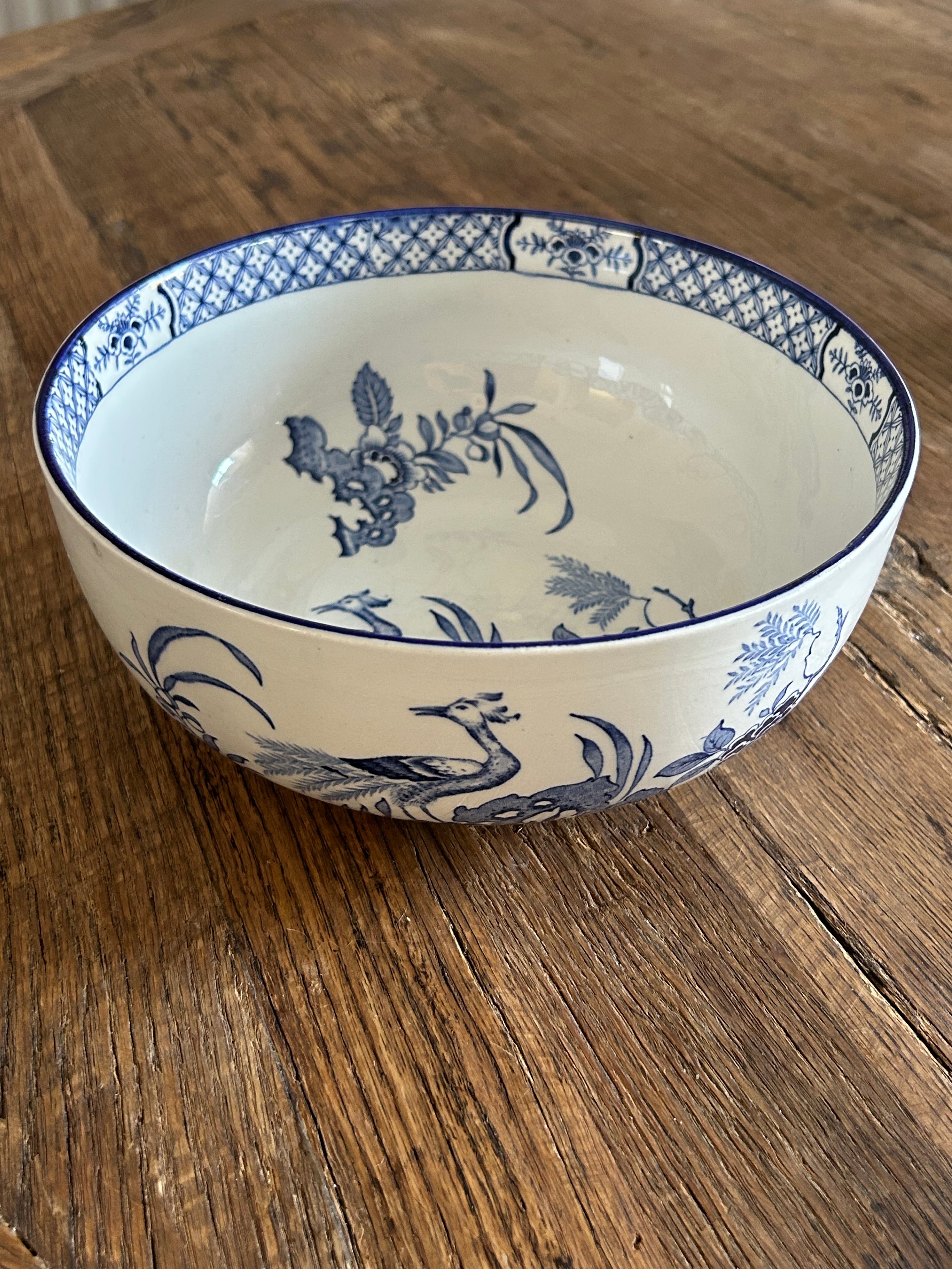 Vintage Wood & Sons "Yuan" Blue and White Round Serving Bowl