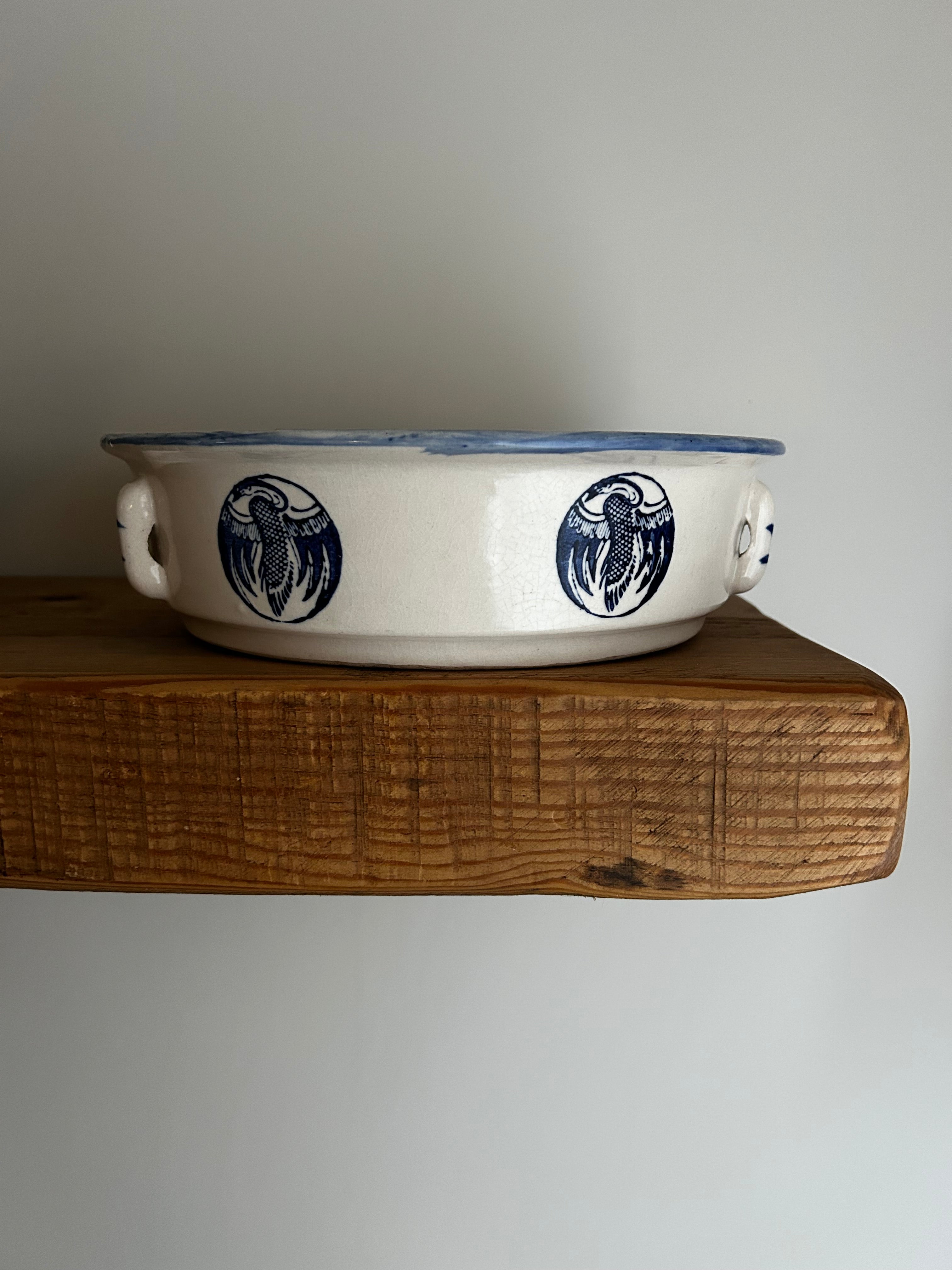 Mid Century Ceramic Dog Bowl vIII