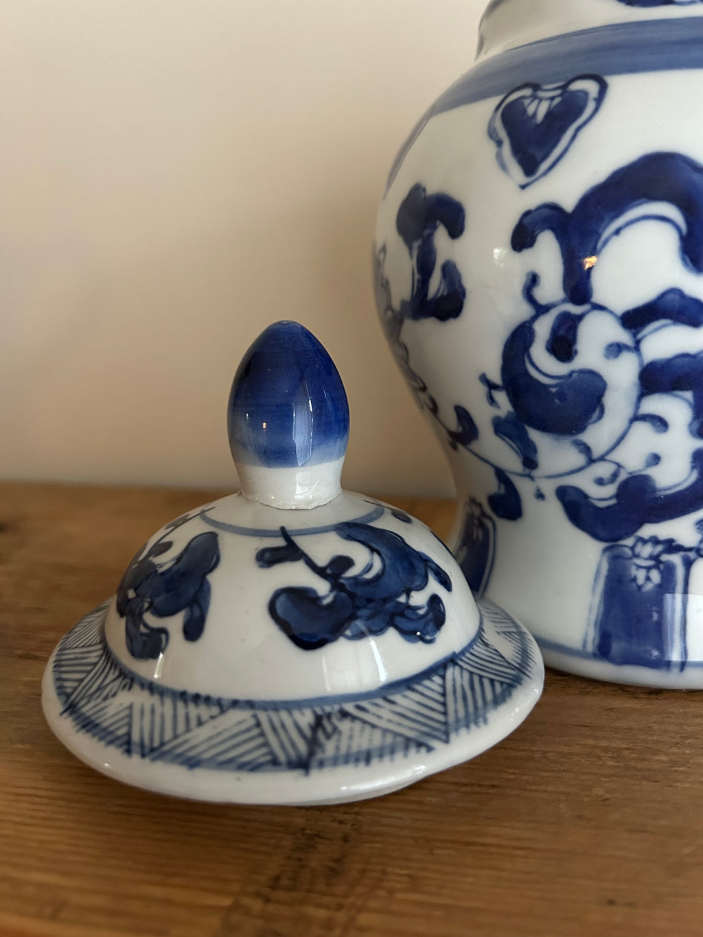 Vintage Blue & White Ceramic Ginger Jar