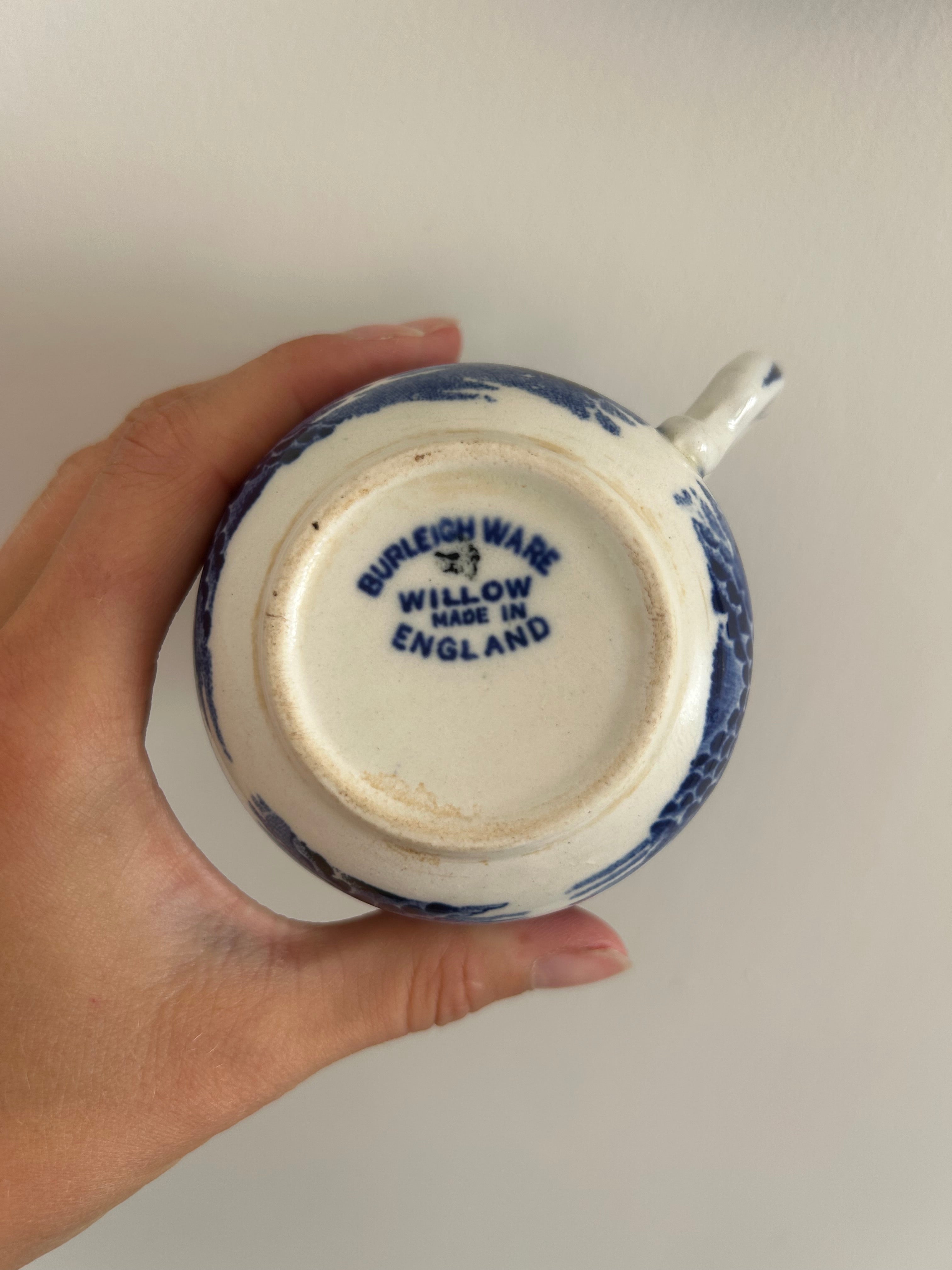 Made in England Mismatched Willow Teacup & Saucer