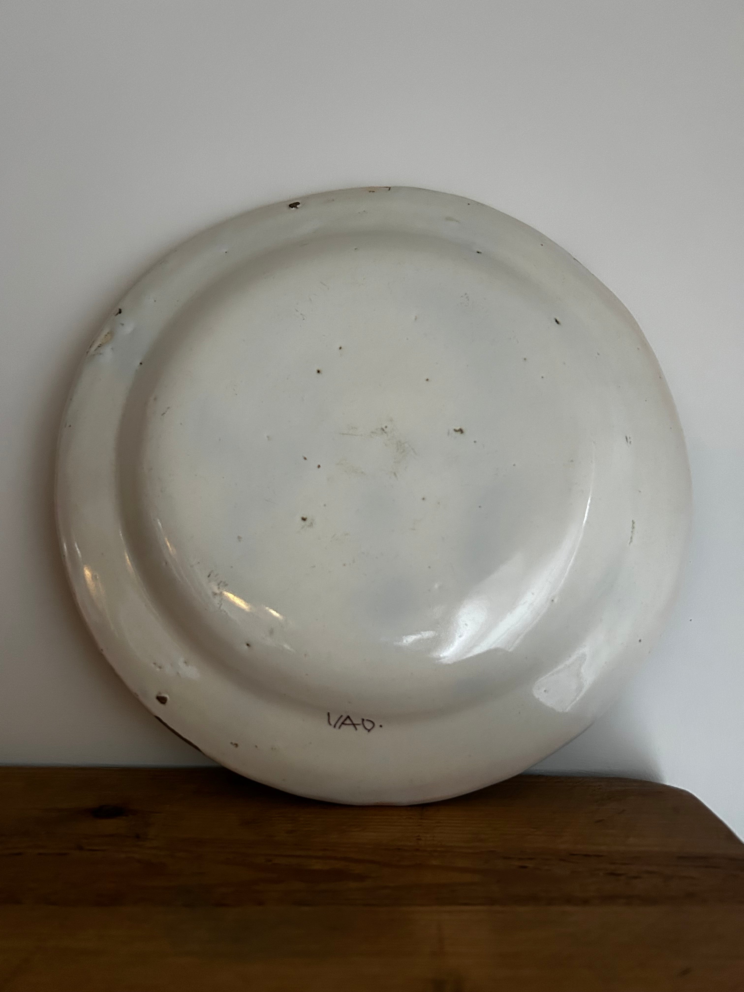 19thC Floral Charger Plate