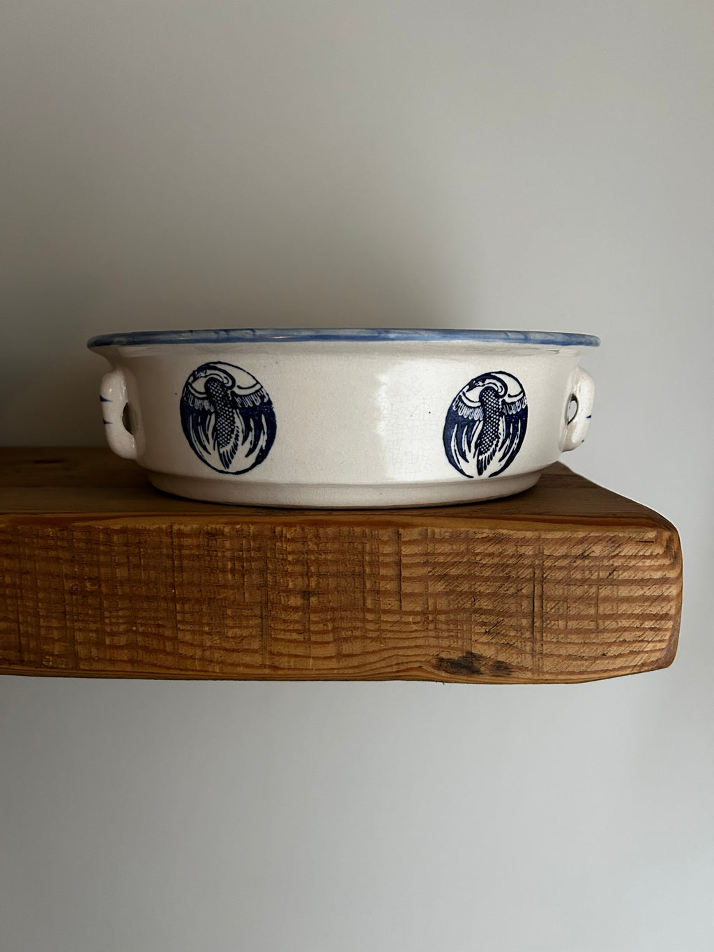 Mid Century Ceramic Dog Bowl vIII