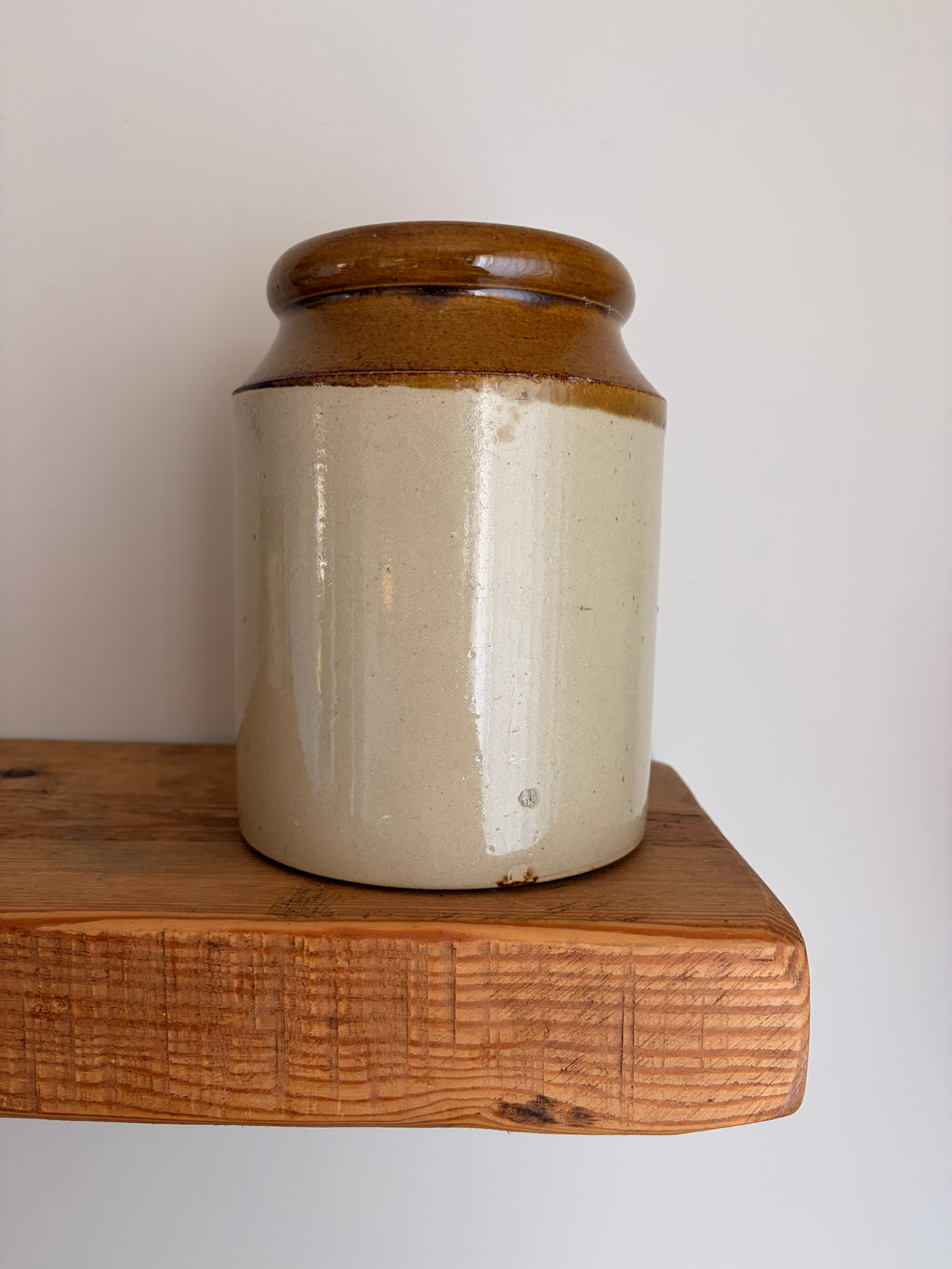 Antique Two-Tone Stoneware Crock Jar