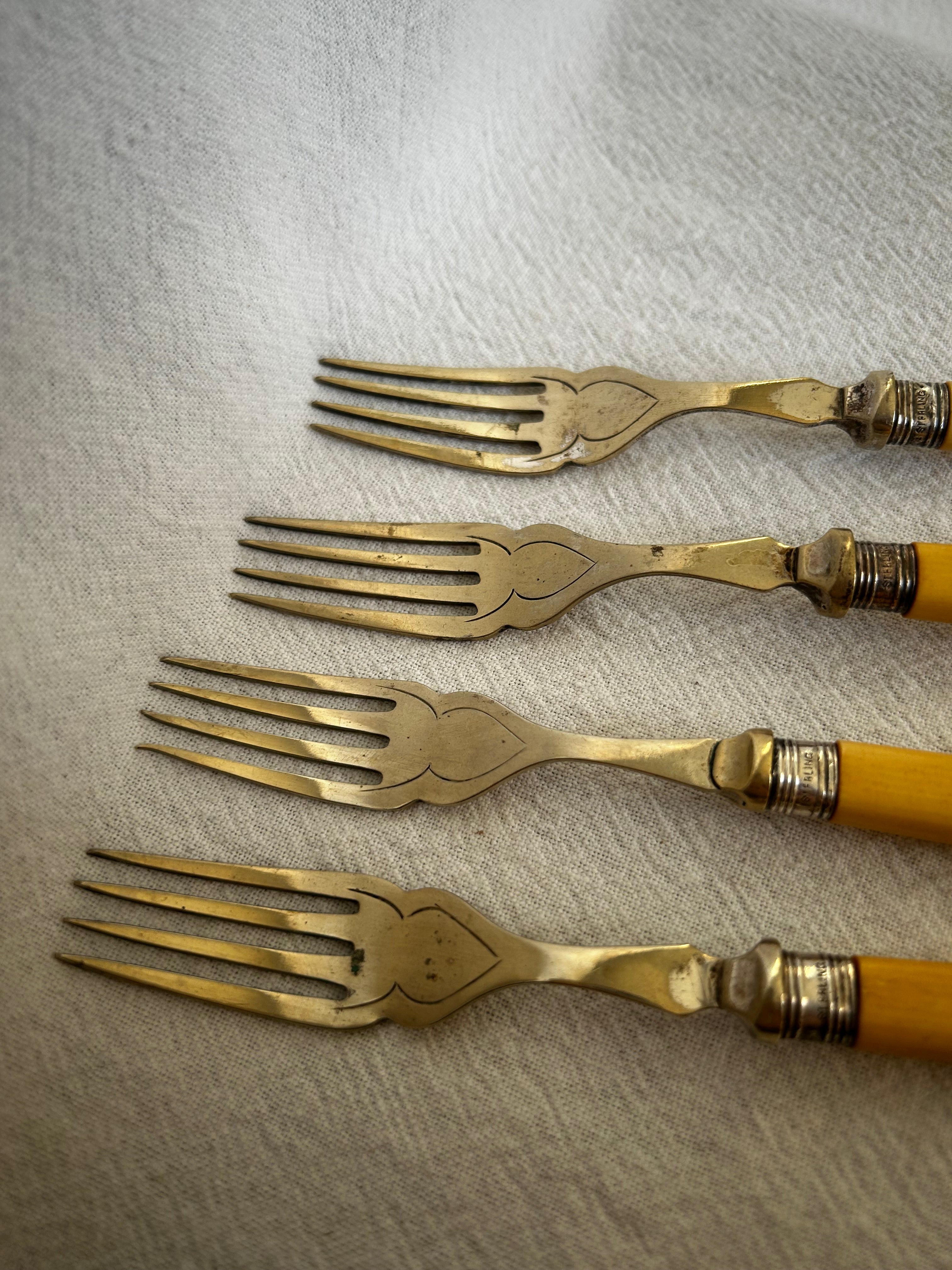 Set of 4 1930s Silver Plated Forks