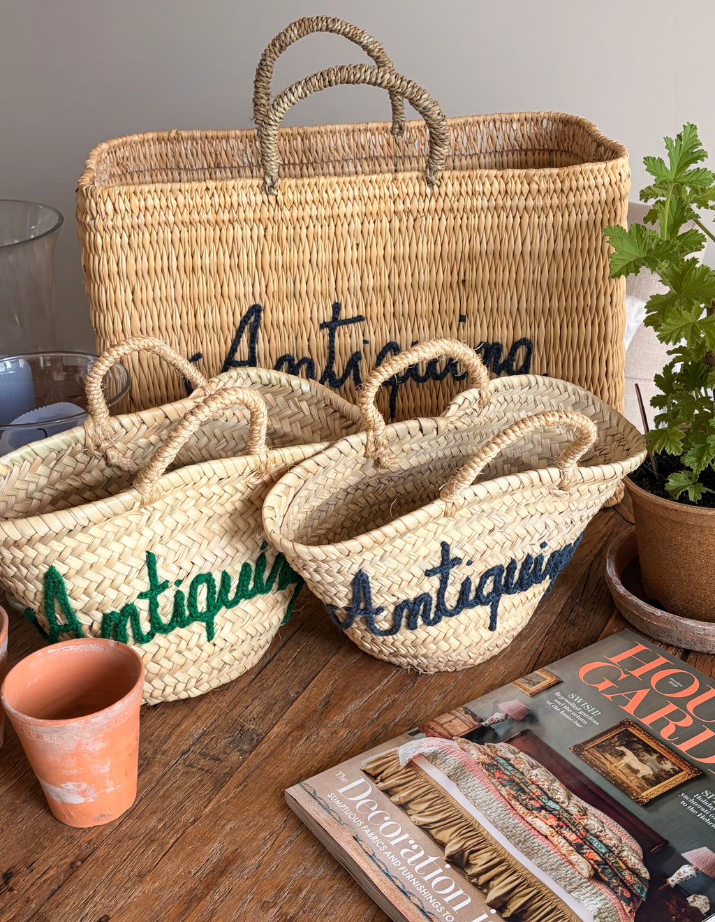 Mini ‘Antiquing’ Market Basket - Denim Blue