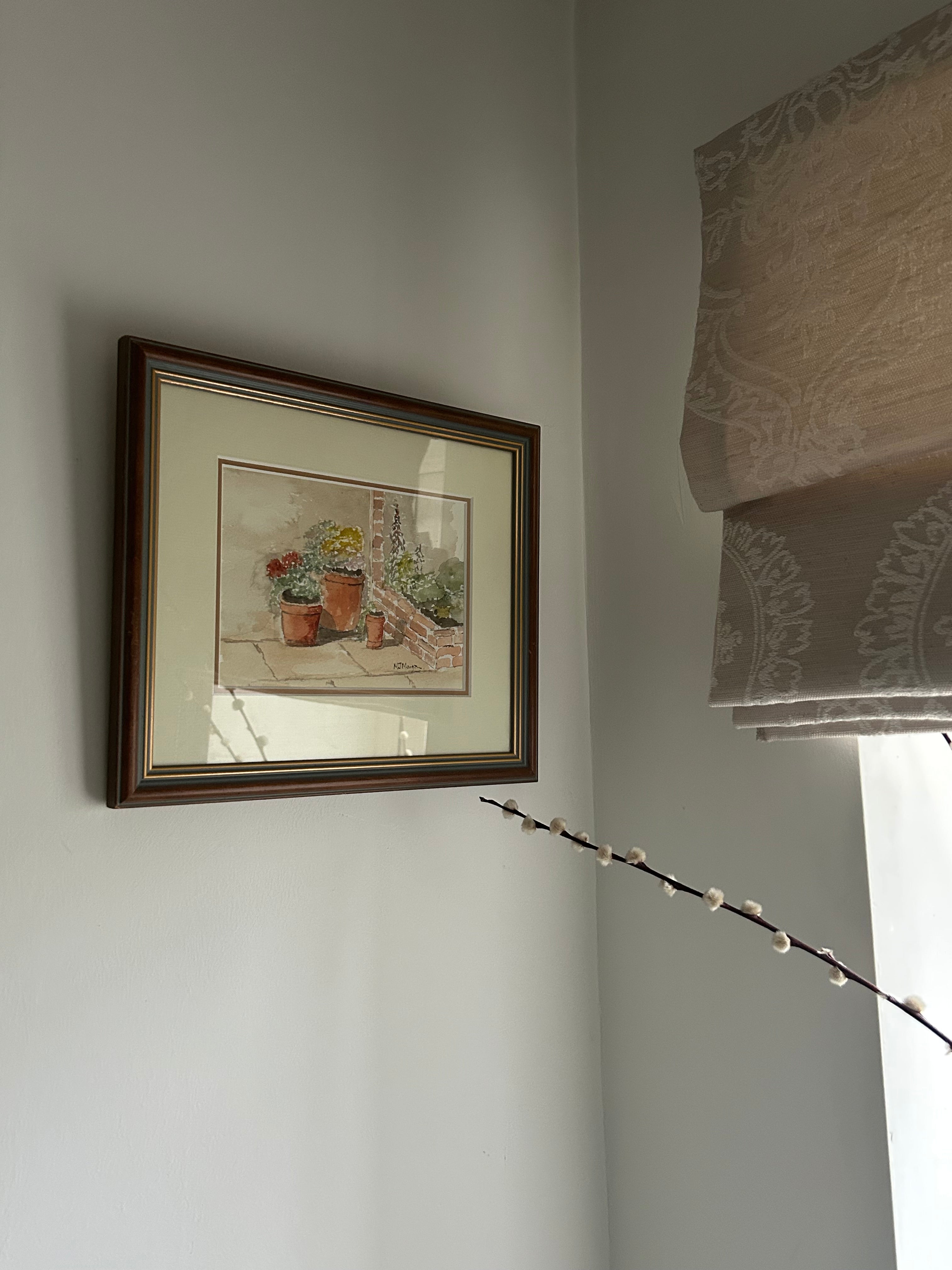 Garden Still Life Framed & Mounted Watercolour Painting by M J Morgan