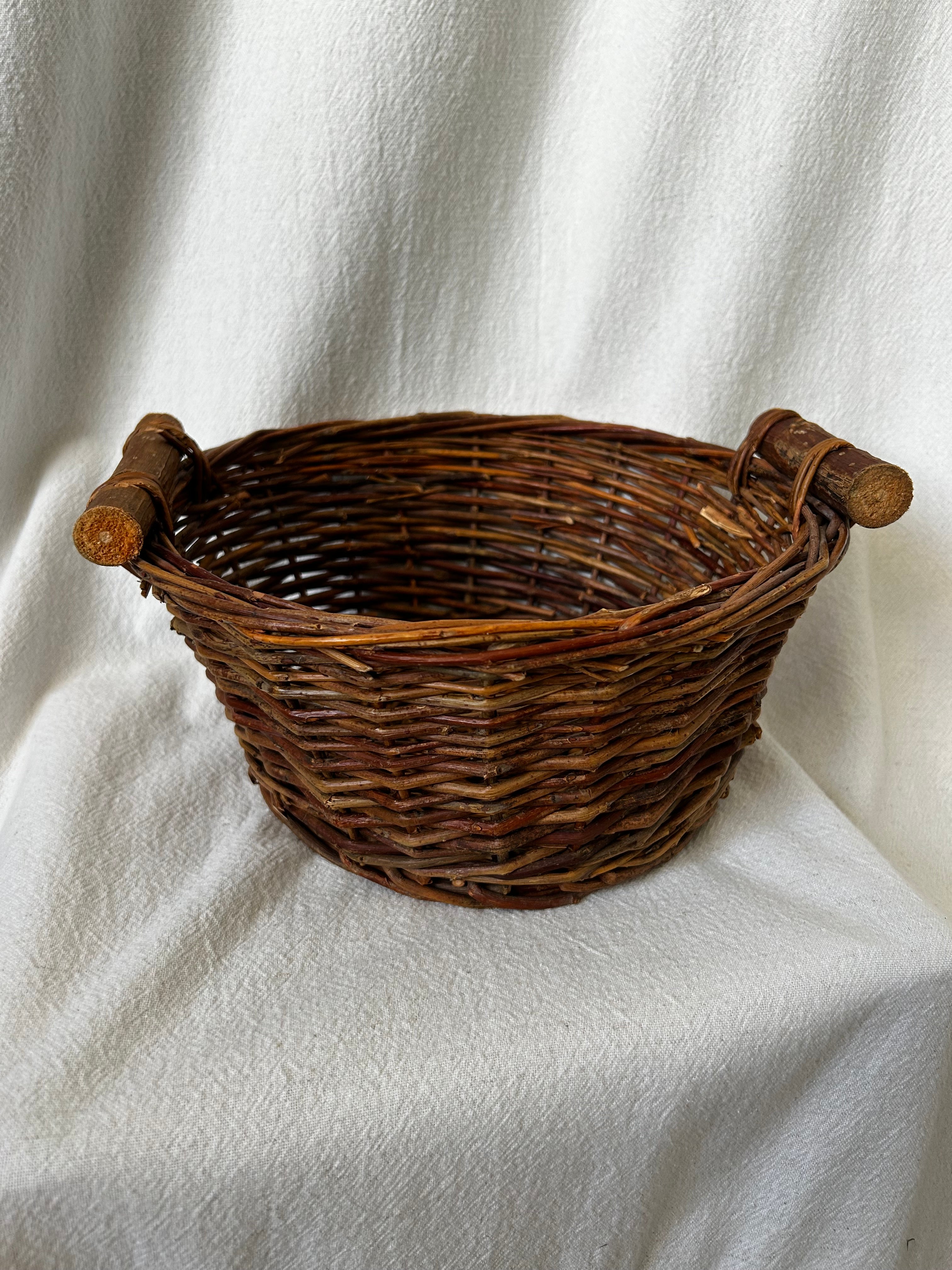 Handmade Round Wicker Basket