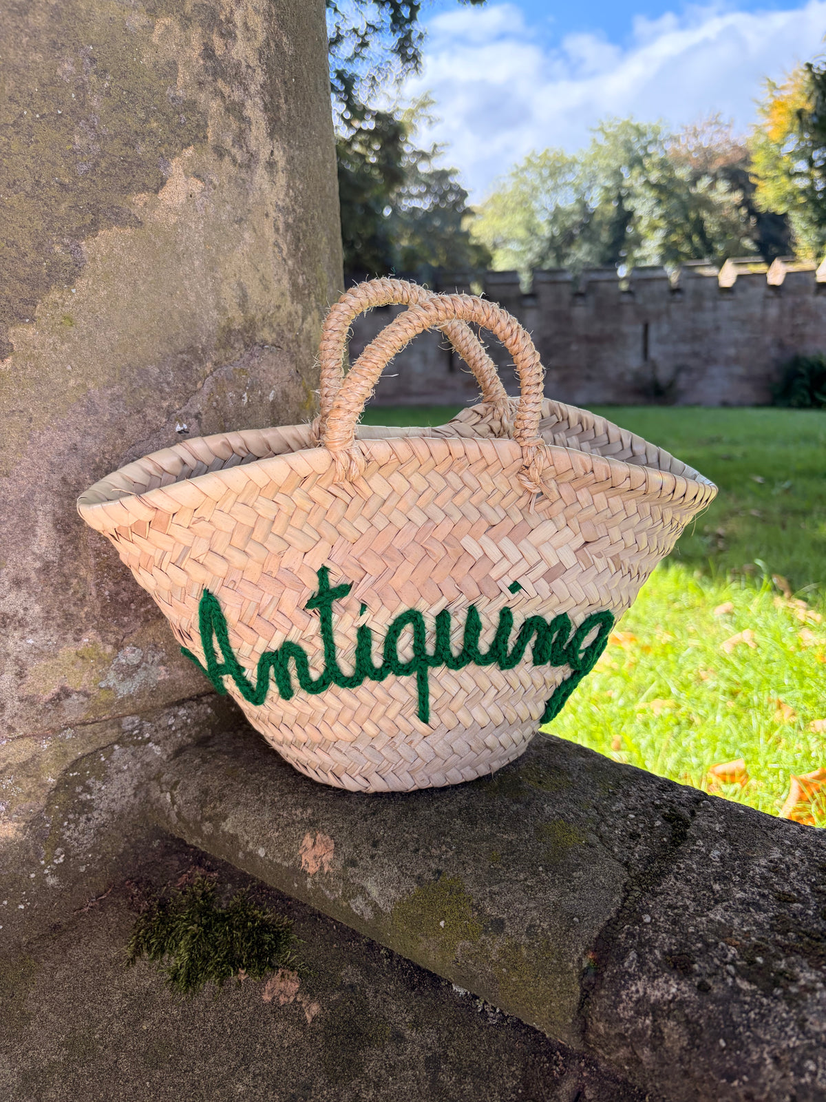 Mini ‘Antiquing’ Market Basket - Green