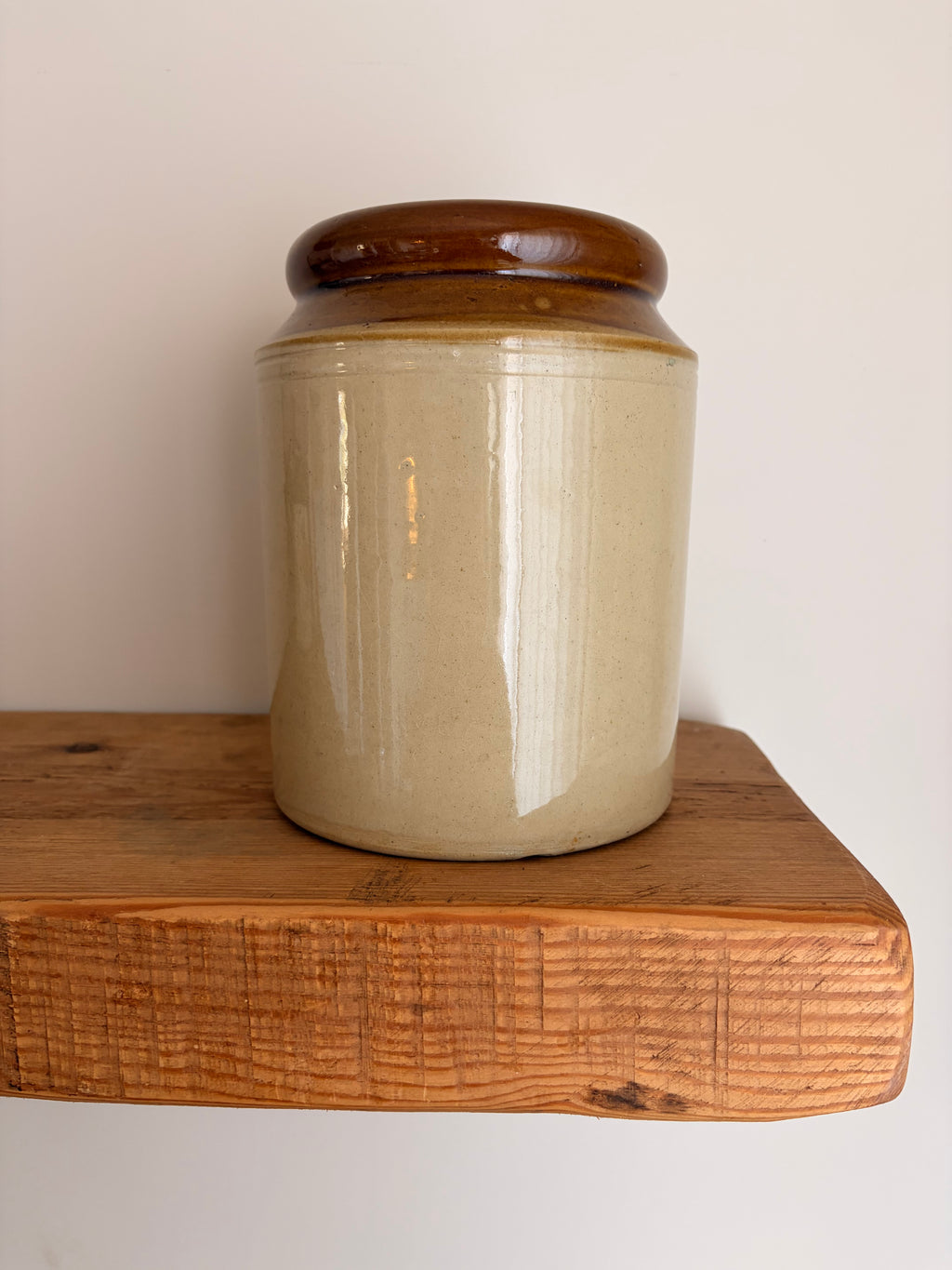 Antique Two-Tone Stoneware Crock Jar