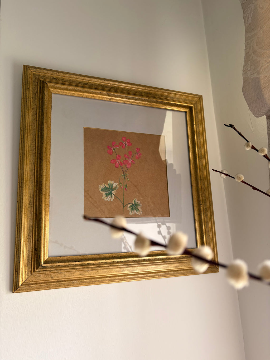 Framed Original Painting: ‘Frank Headley’ Geranium