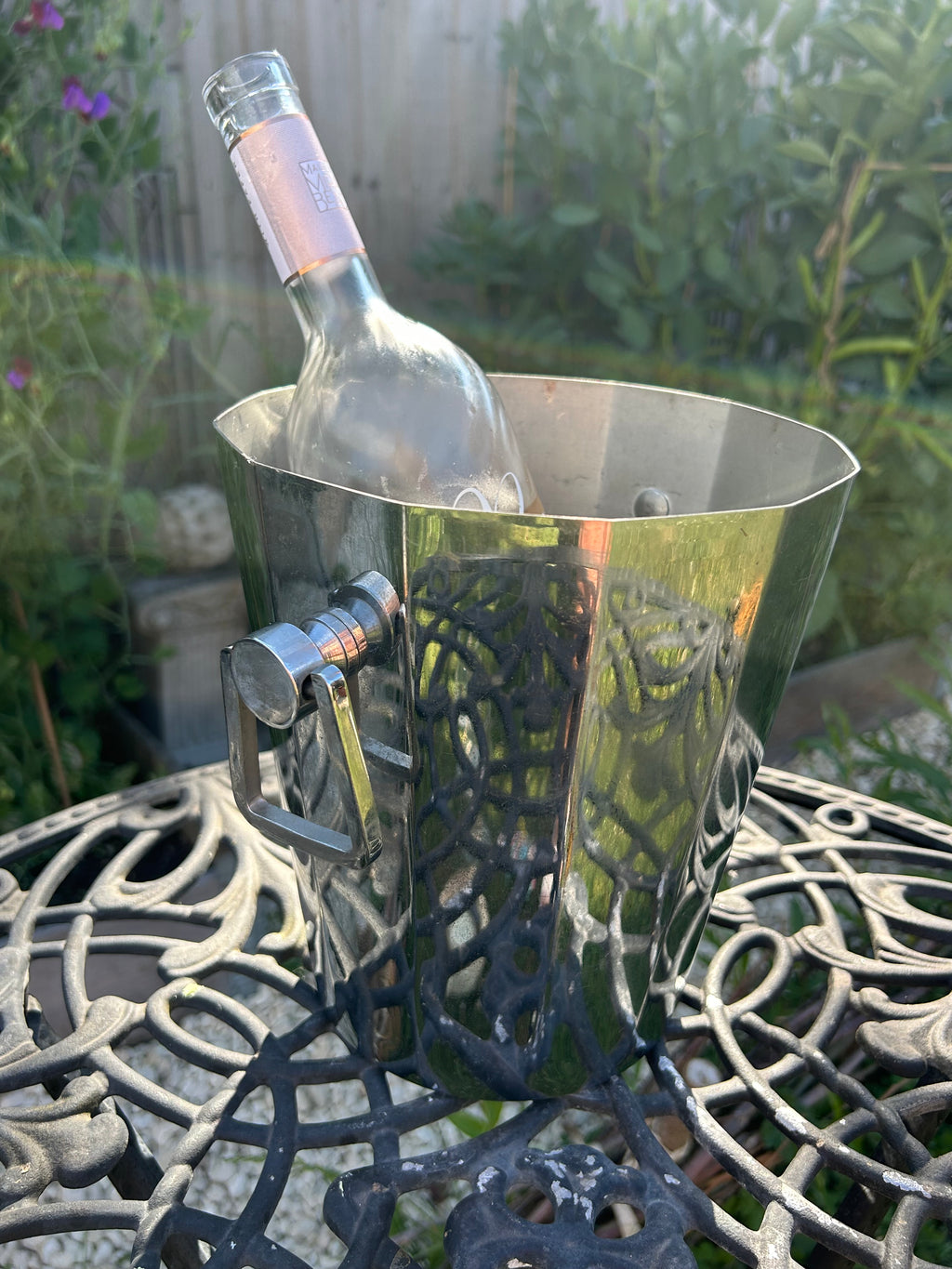 Vintage French André Leroy Metal Champagne Bucket | Mid-Century Ice Cooler, c. 1960s