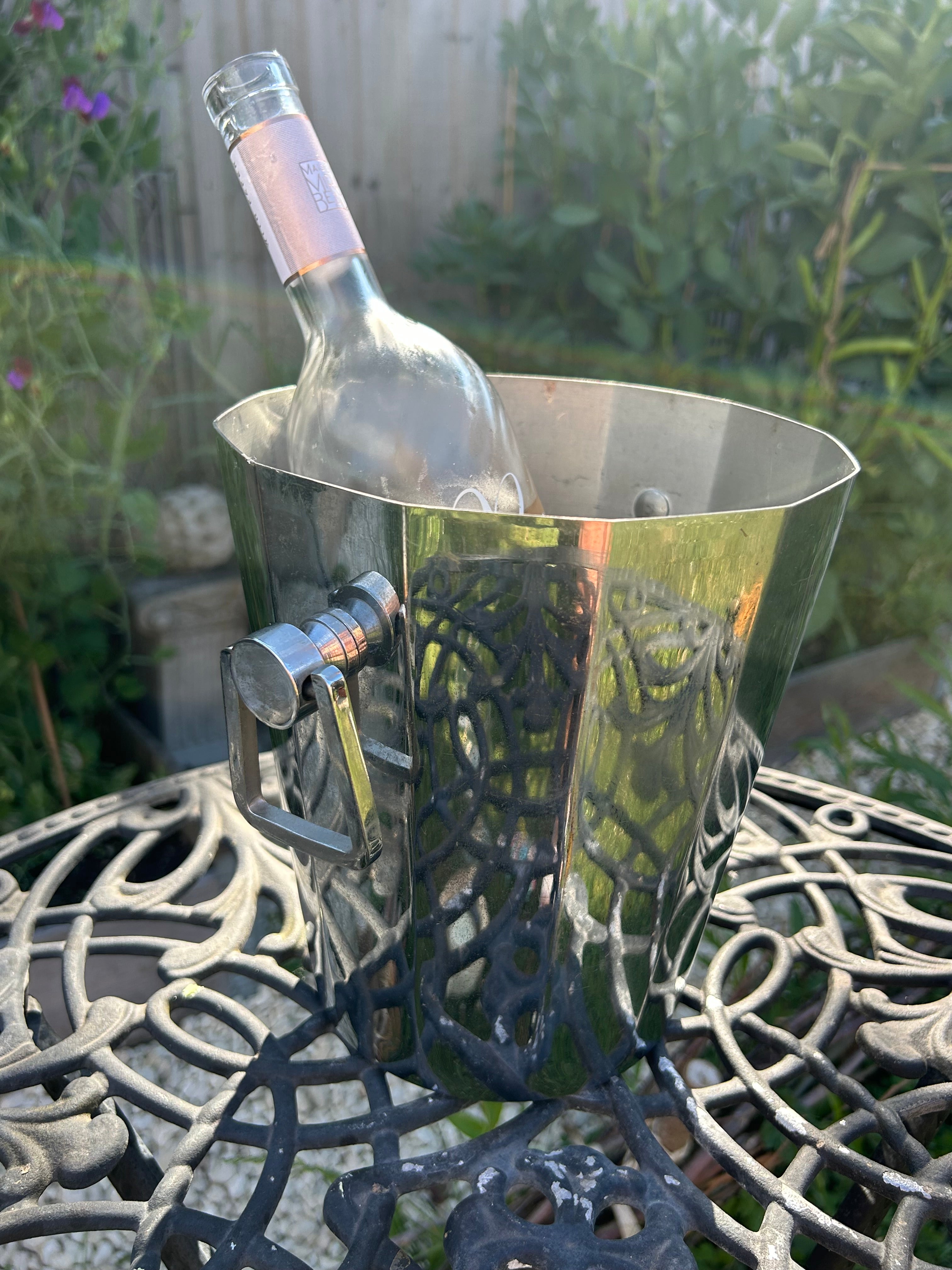 Vintage French André Leroy Metal Champagne Bucket | Mid-Century Ice Cooler, c. 1960s
