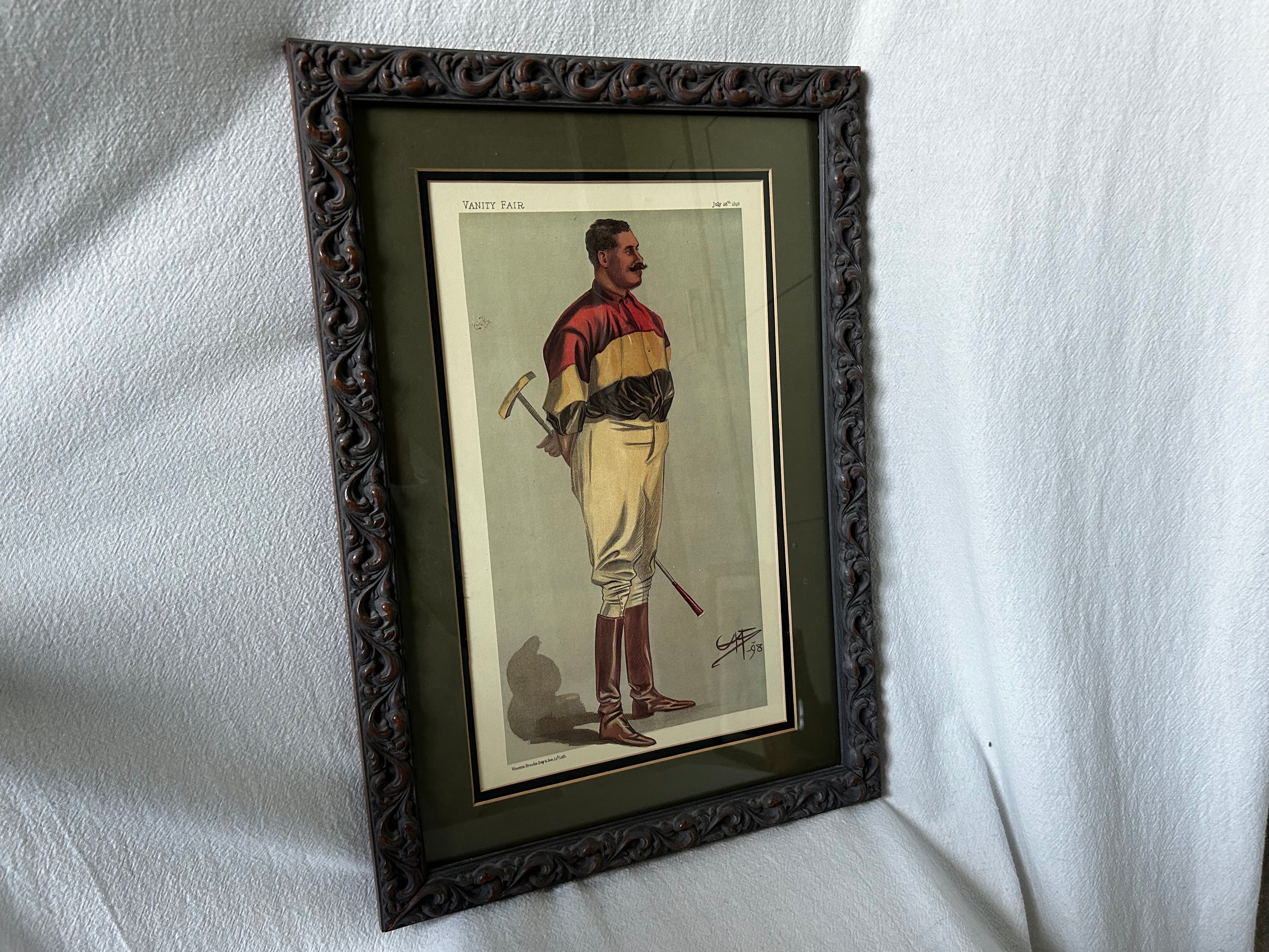 Framed Vanity Fair Polo Player Neil Haig Portrait