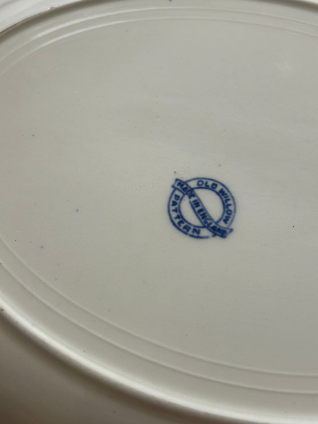 Old Willow Pattern Blue & White Platter