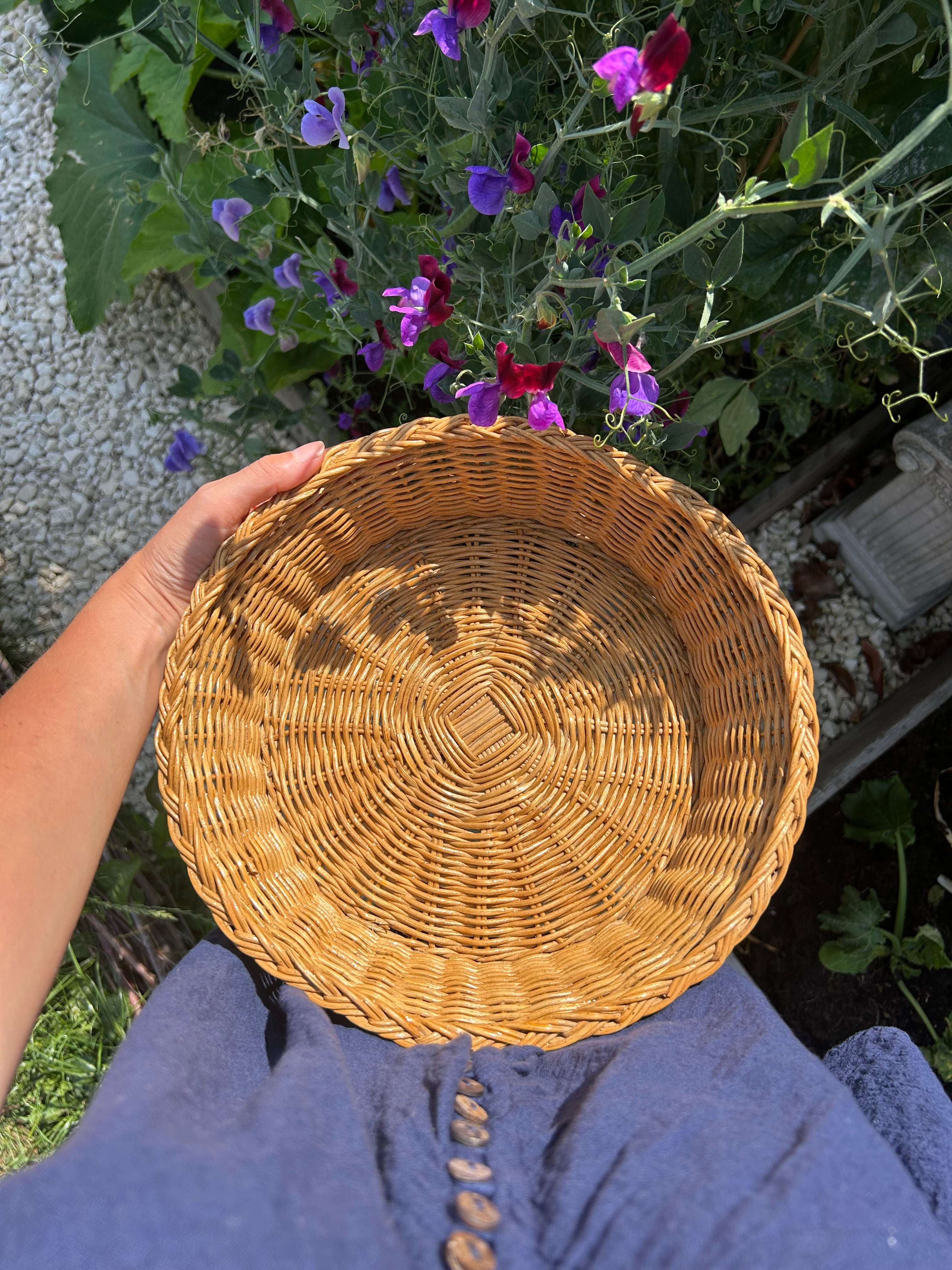 Round Rattan Woven Basket
