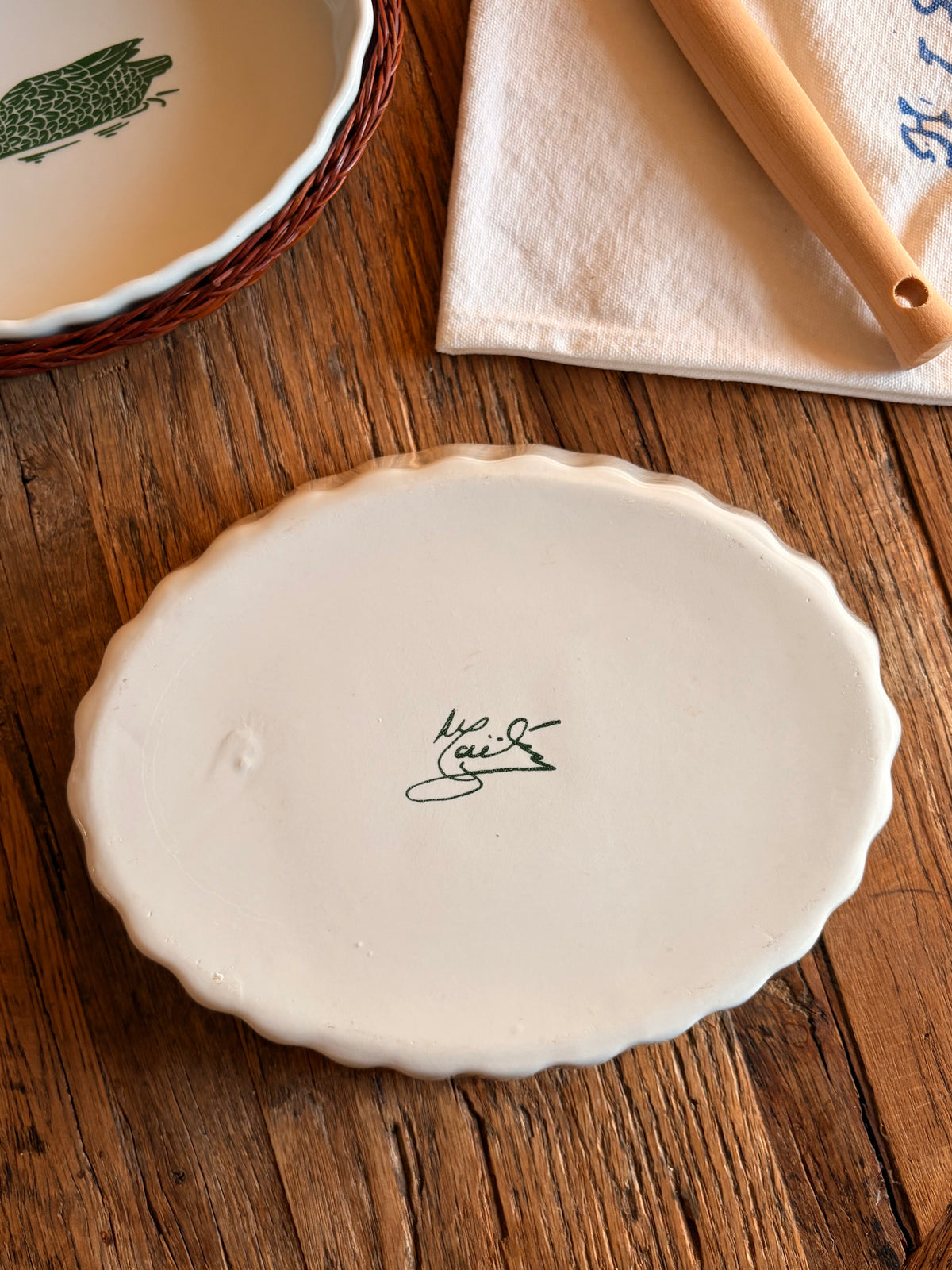 Vintage Fransk Maithe French Nesting Oval Mallard Dishes with Wicker Baskets – Set of 3