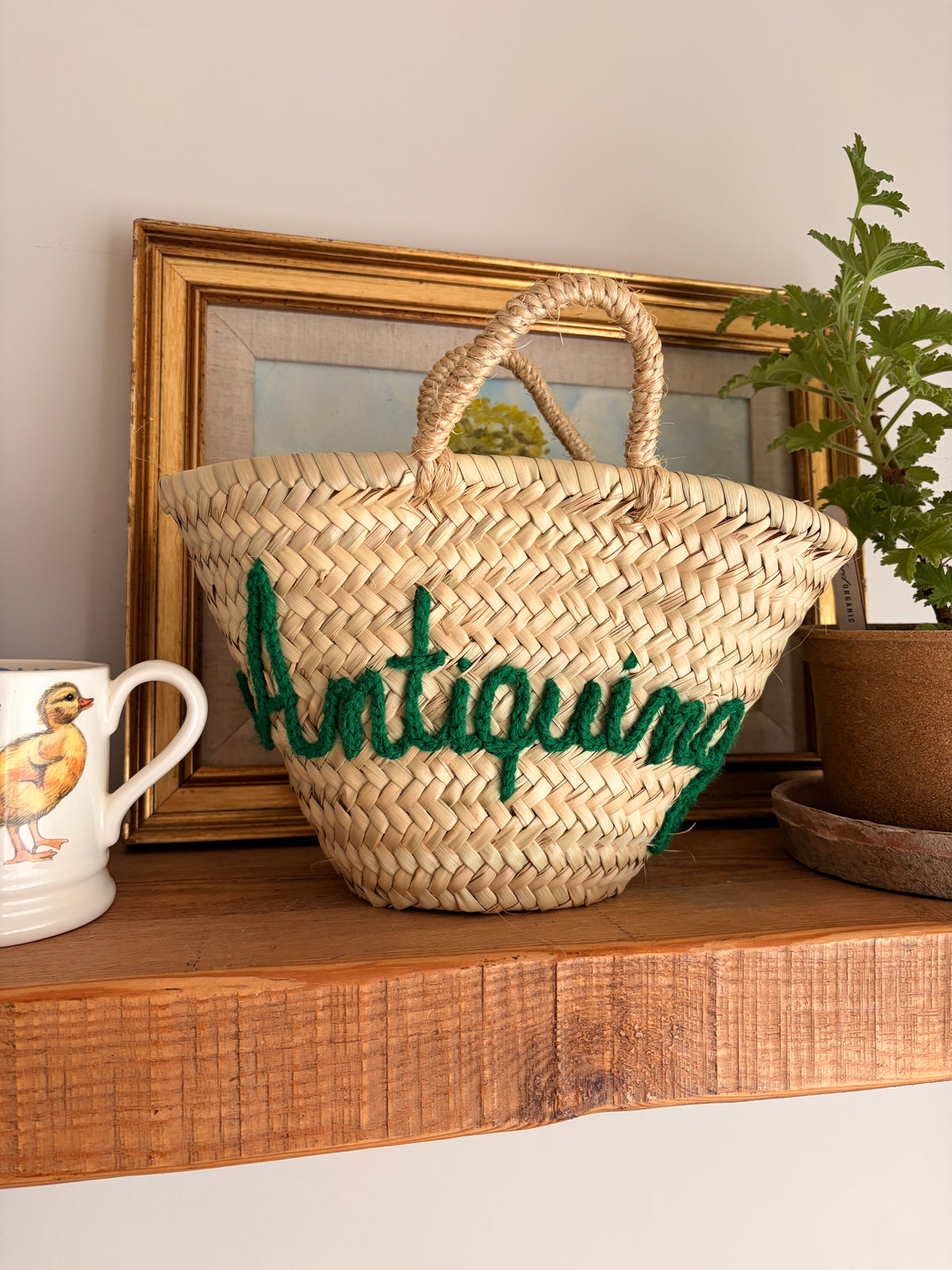 Mini ‘Antiquing’ Market Basket - Green