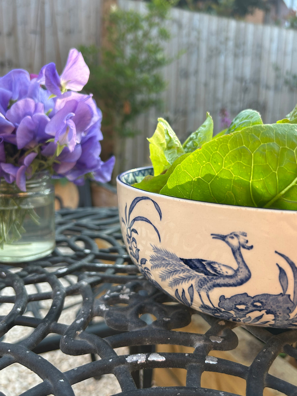 Vintage Wood & Sons "Yuan" Blue and White Round Serving Bowl
