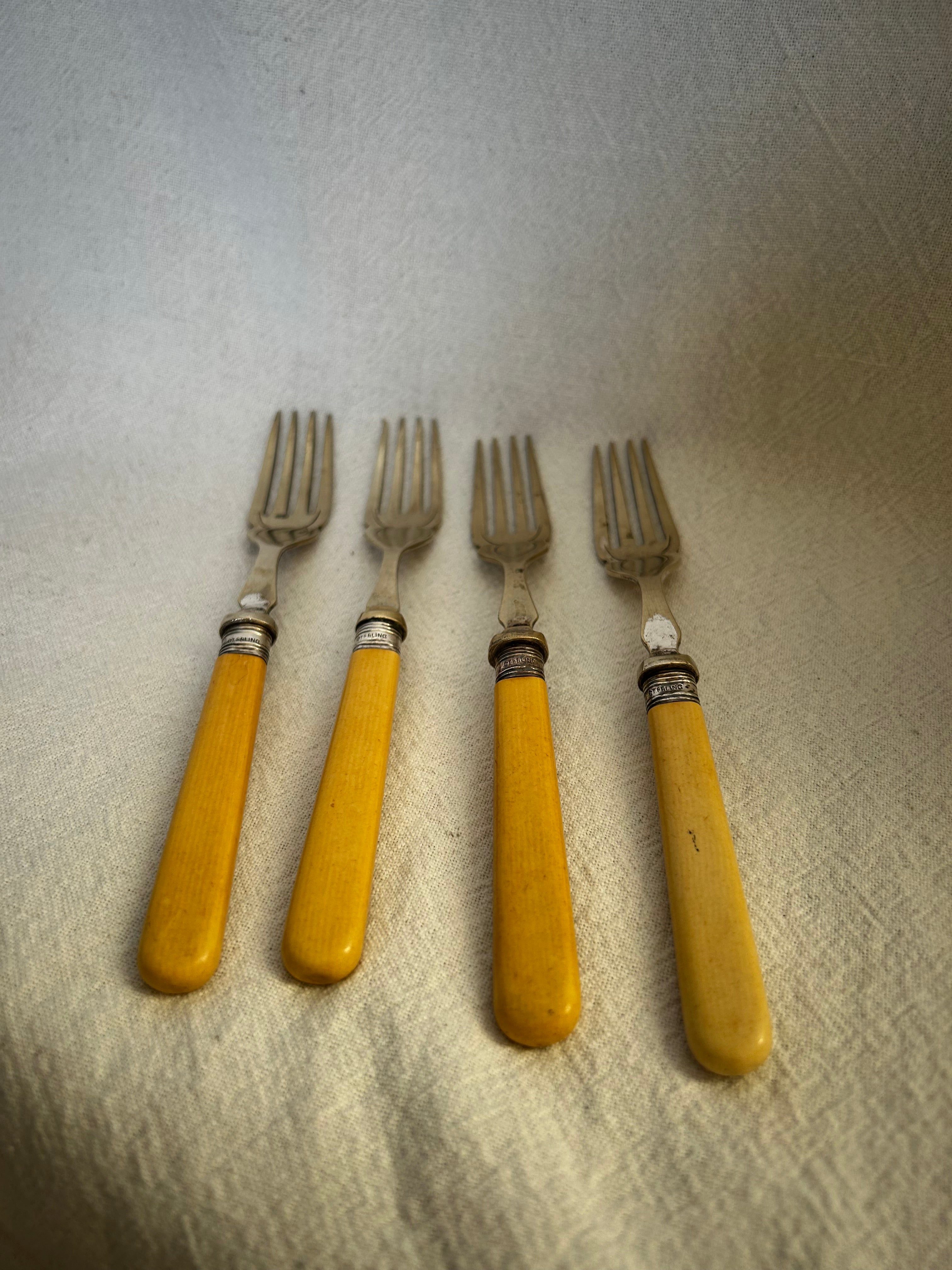 Set of 4 1930s Silver Plated Forks