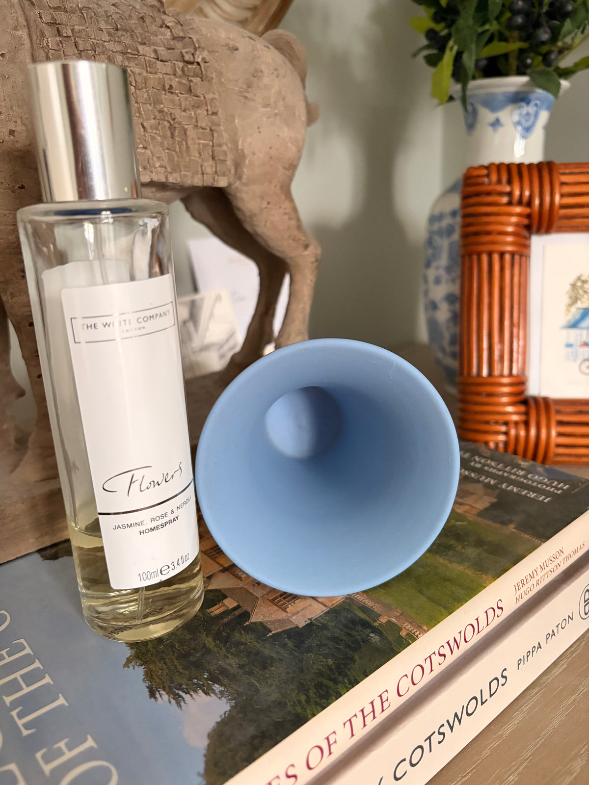 Vintage 1972 Wedgwood Blue Jasperware Miniature Flared Vase