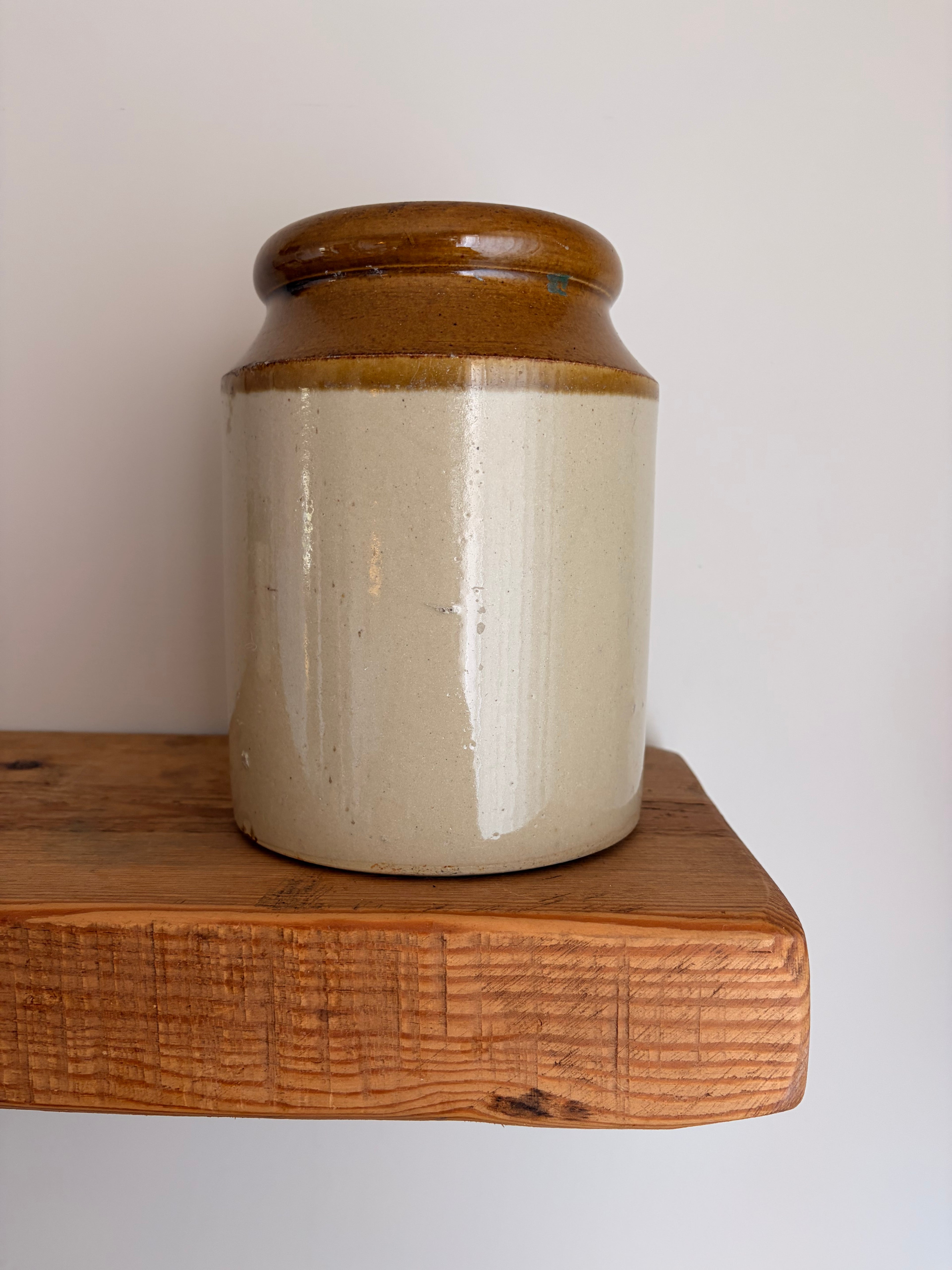 Antique Two-Tone Stoneware Crock Jar