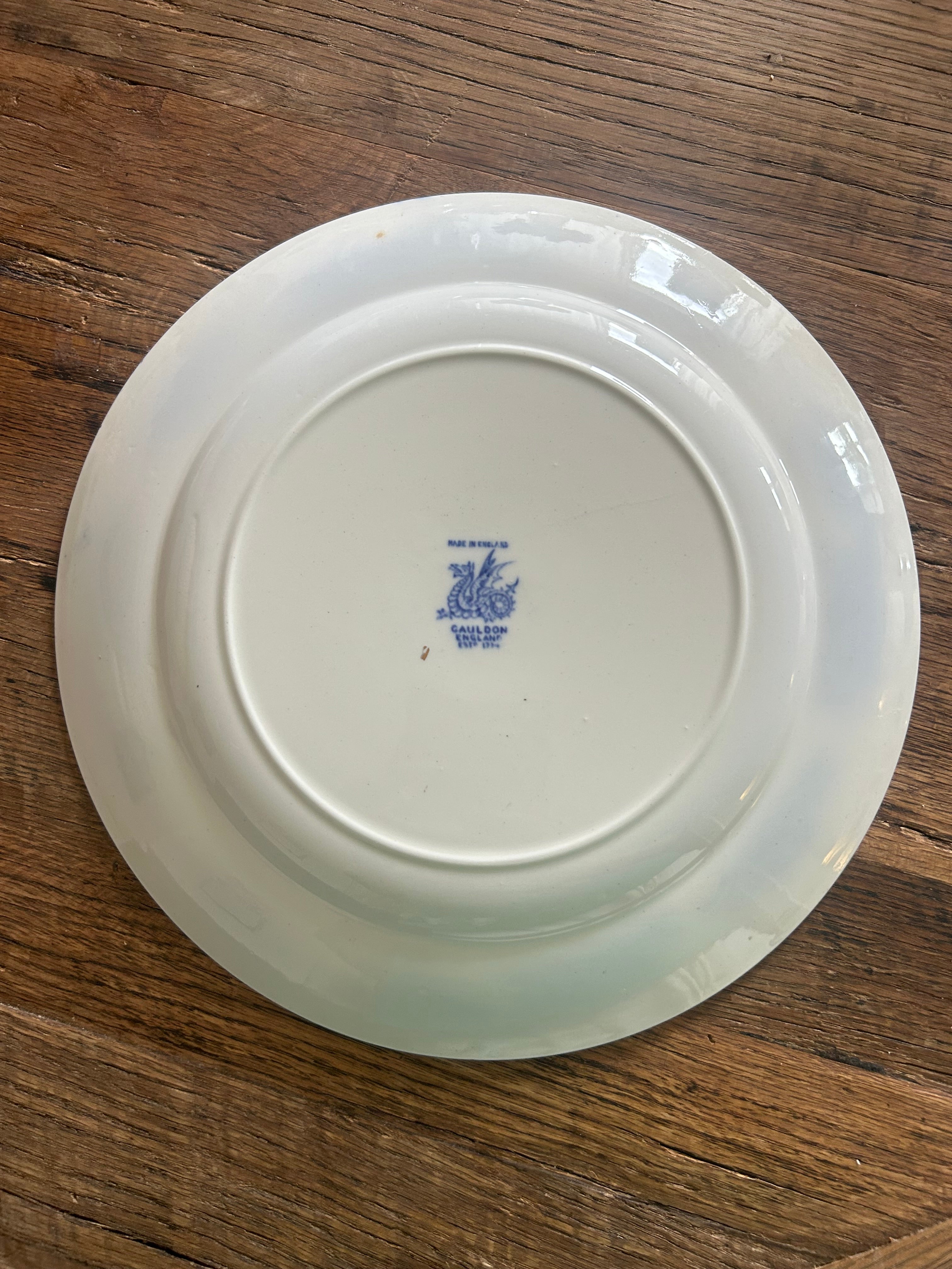 Antique Cauldon Potteries Blue Dragon Transferware Plate (c. 1920s)