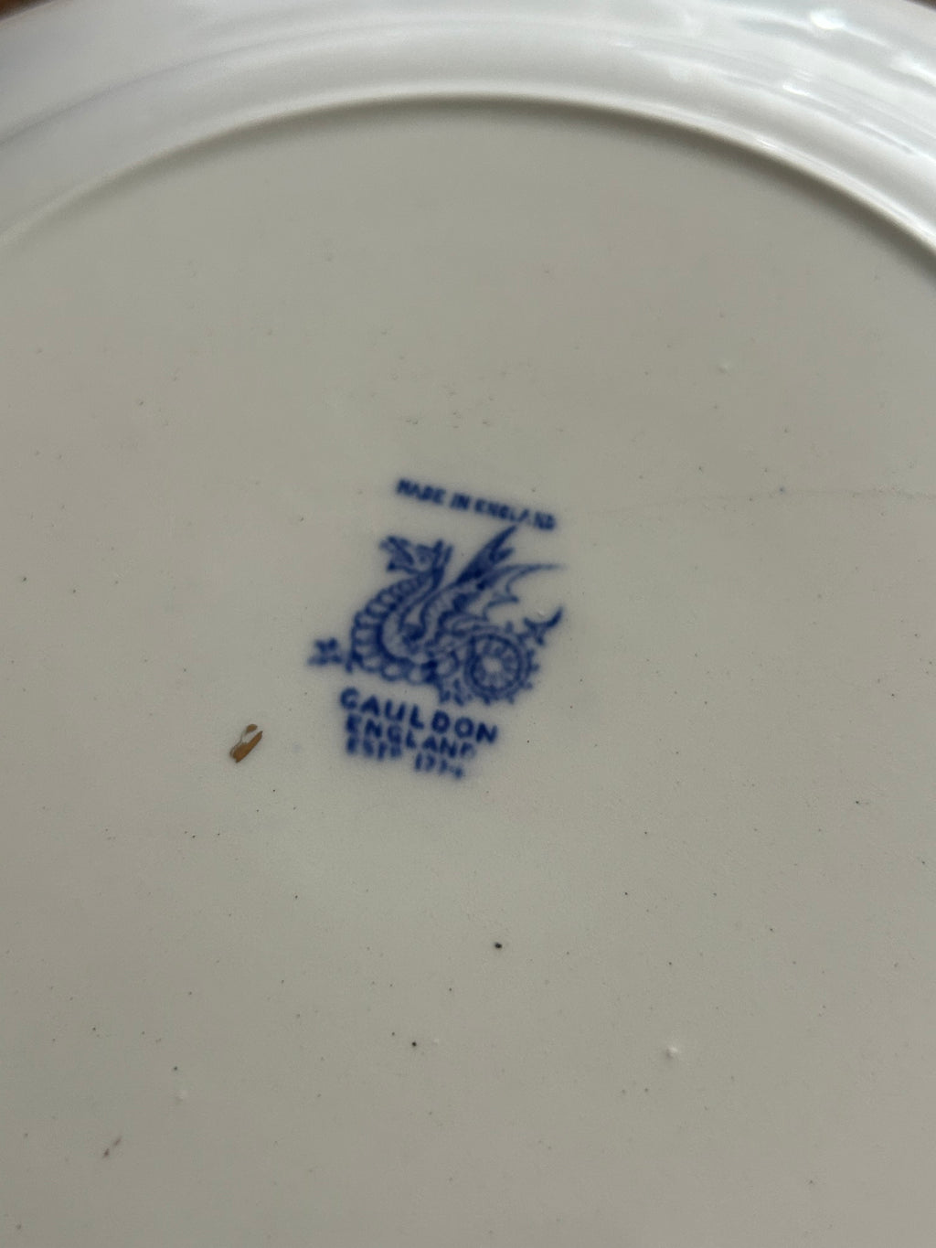 Antique Cauldon Potteries Blue Dragon Transferware Plate (c. 1920s)
