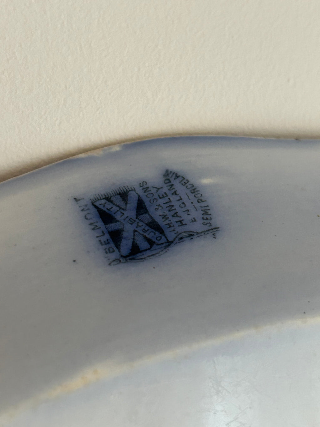Antique J.H. Weatherby & Sons Flow Blue Platter – "Belmont" Pattern, Hanley England c.1890s
