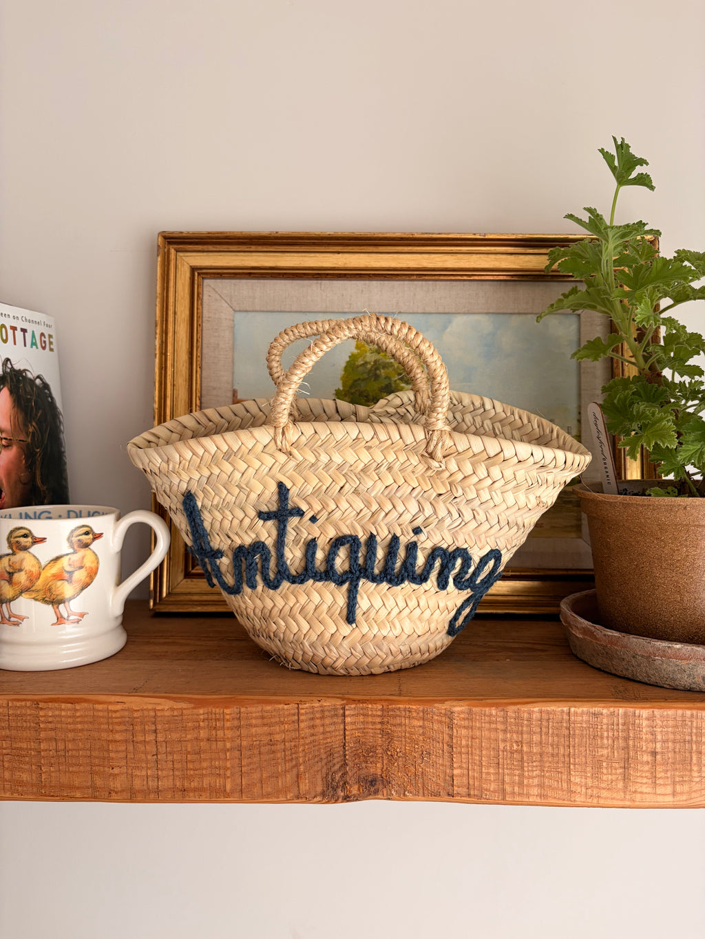 Mini ‘Antiquing’ Market Basket - Denim Blue