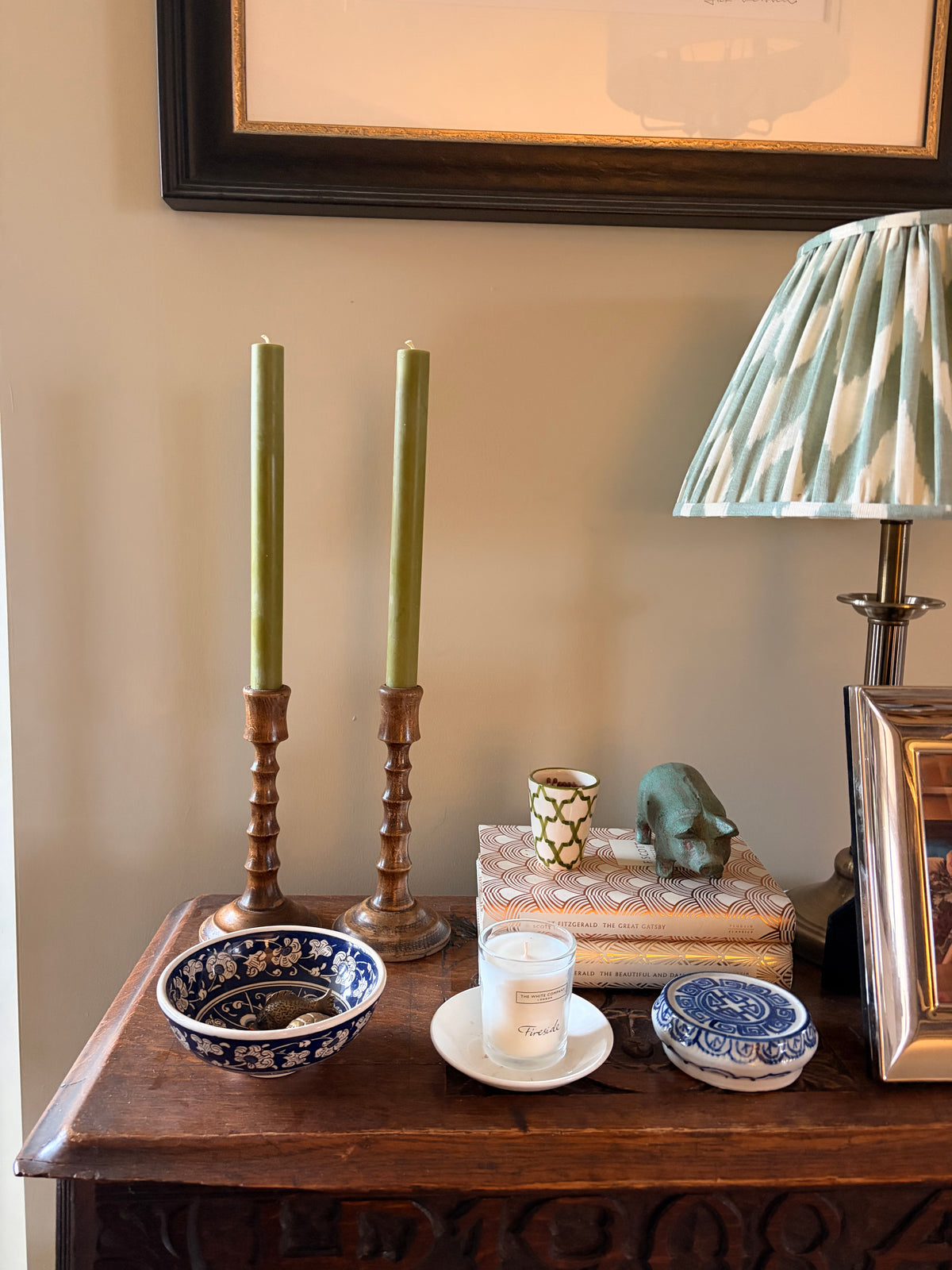 Pair of Vintage Turned Wood Candlesticks