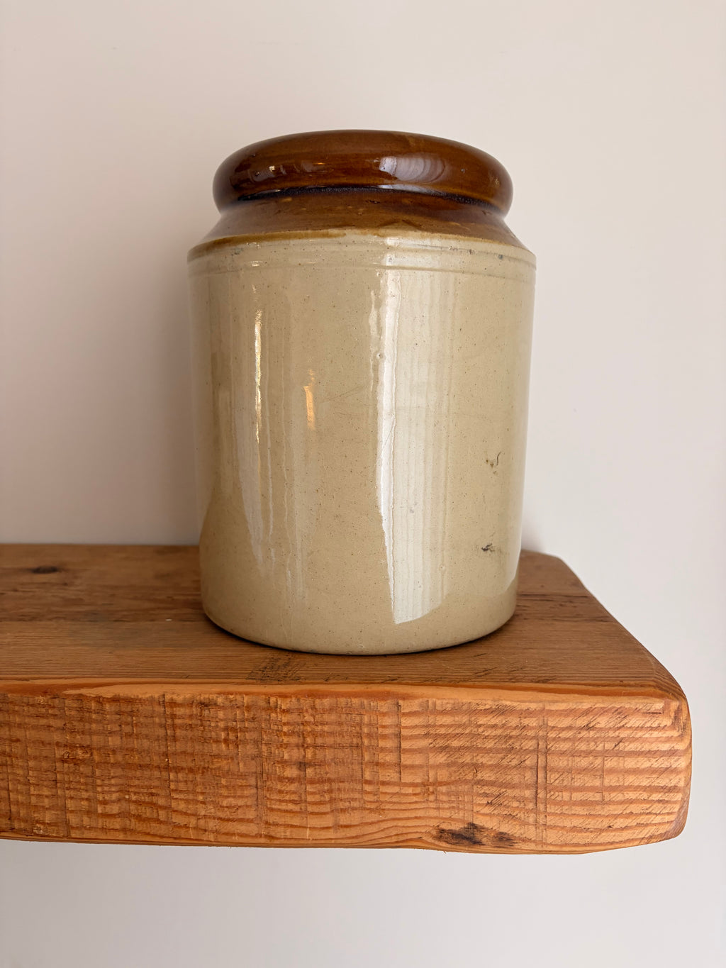 Antique Two-Tone Stoneware Crock Jar