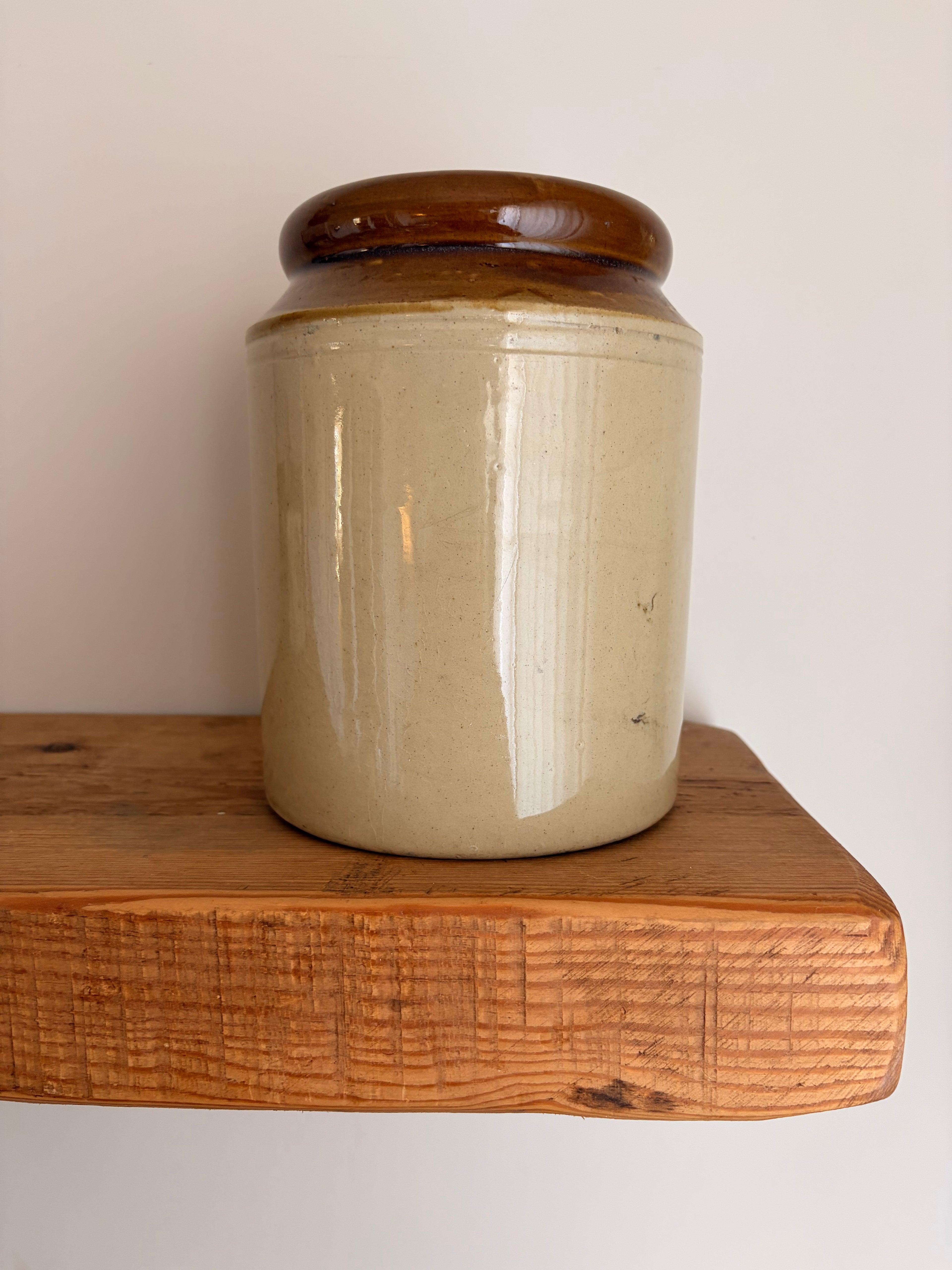 Antique Two-Tone Stoneware Crock Jar