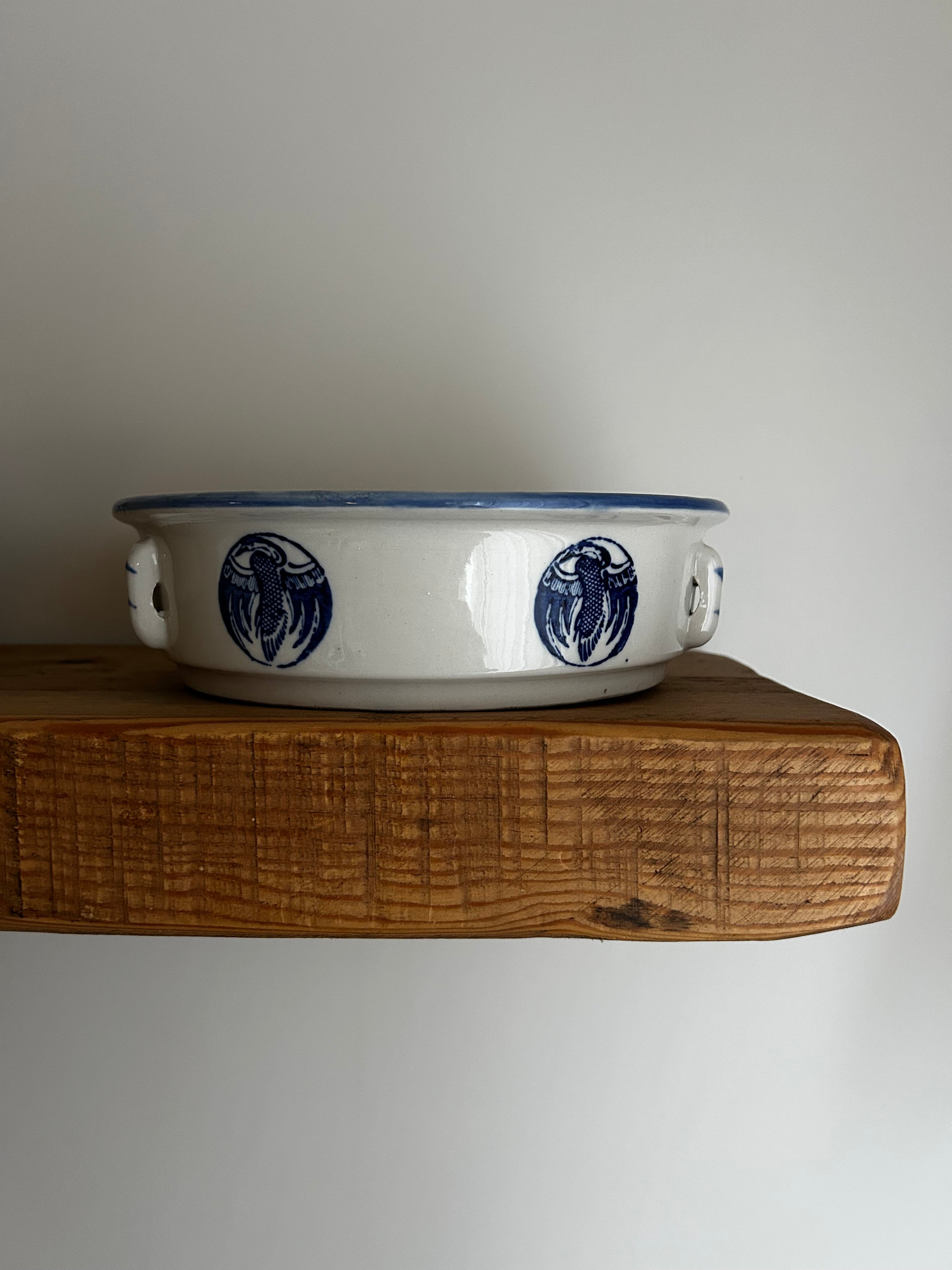 Mid Century Ceramic Dog Bowl vII