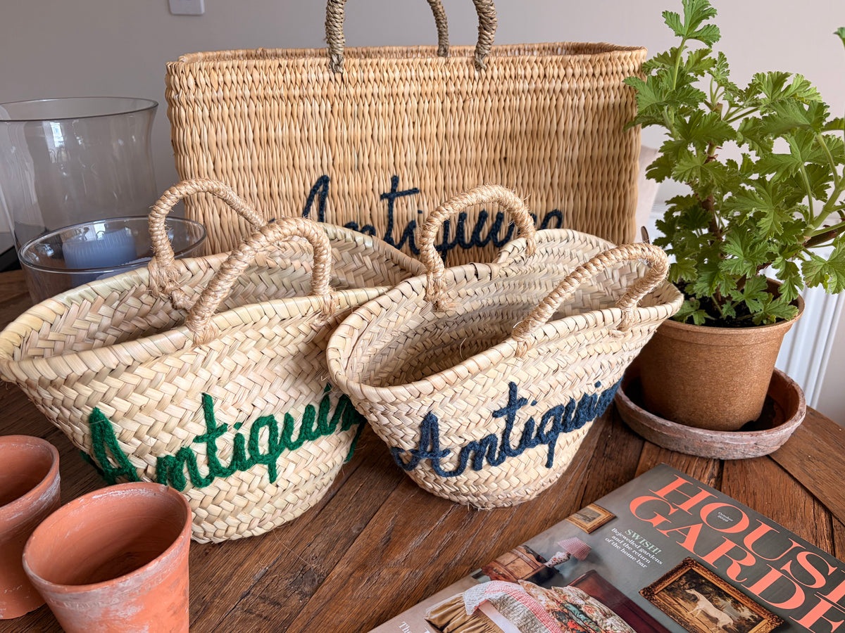 Mini ‘Antiquing’ Market Basket - Green